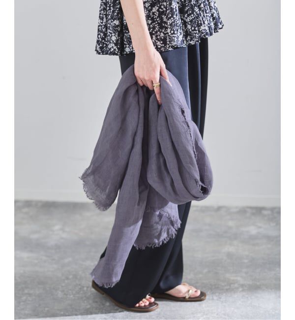 IENA「《予約》NIMNIMDUAI/ニムニムデュアイ PLAIN GAUZE STOLE ストール」|ストール|ブルー