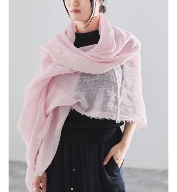 IENA「《予約》NIMNIMDUAI/ニムニムデュアイ PLAIN GAUZE STOLE ストール」|ストール|ピンク