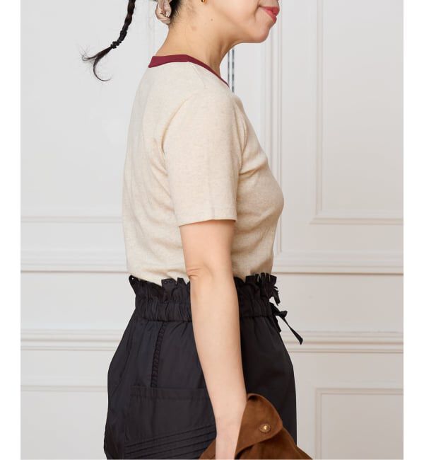 IENA LA BOUCLE「IENA LA BOUCLE コットンリブハーフスリーブカットソー」|Tシャツ・カットソー|