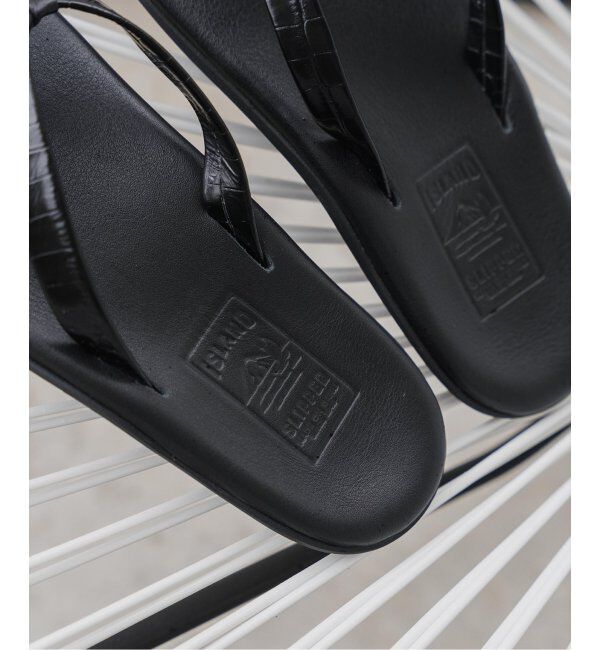 EDIFICE「ISLAND SLIPPER(アイランドスリッパ) 別注クロコ ナローストラップサンダル」|サンダル|