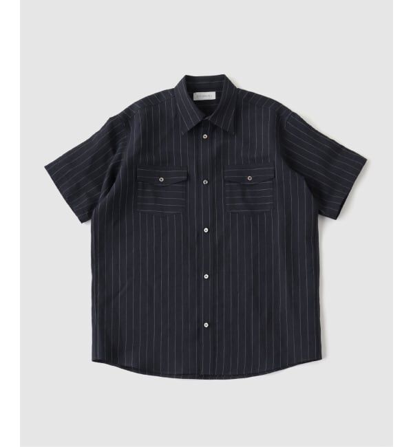 EDIFICE「ENCOMIN（インカミング) CLASSIC HALF SLEEVE SHIRT」|シャツ・ブラウス|ネイビー