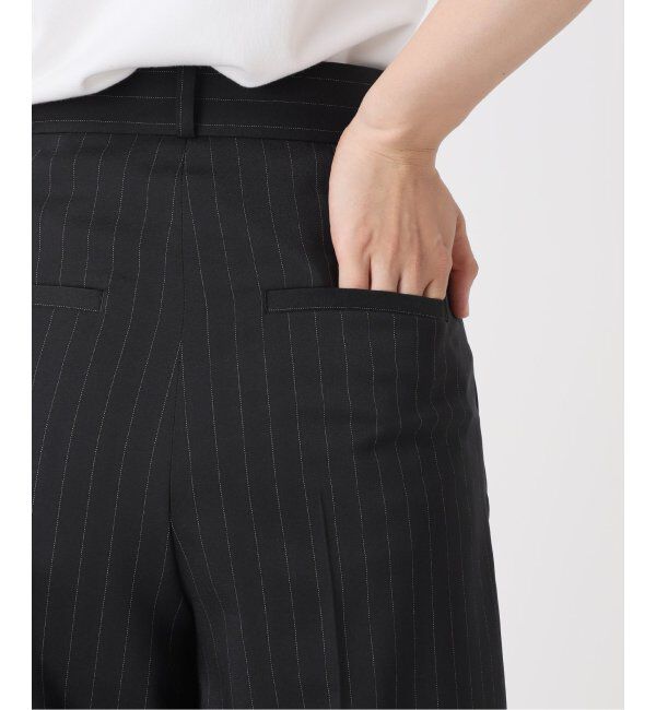 NOBLE「【洗える】ストライプツイルストレッチスラックスパンツ」|スラックス|