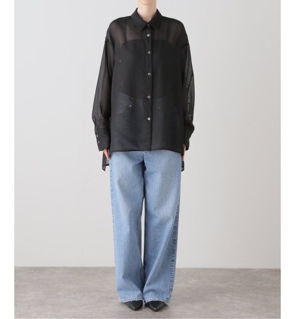 NOBLE「ELENI/エルニ メッシュレギュラーワイドシャツ」|シャツ・ブラウス|