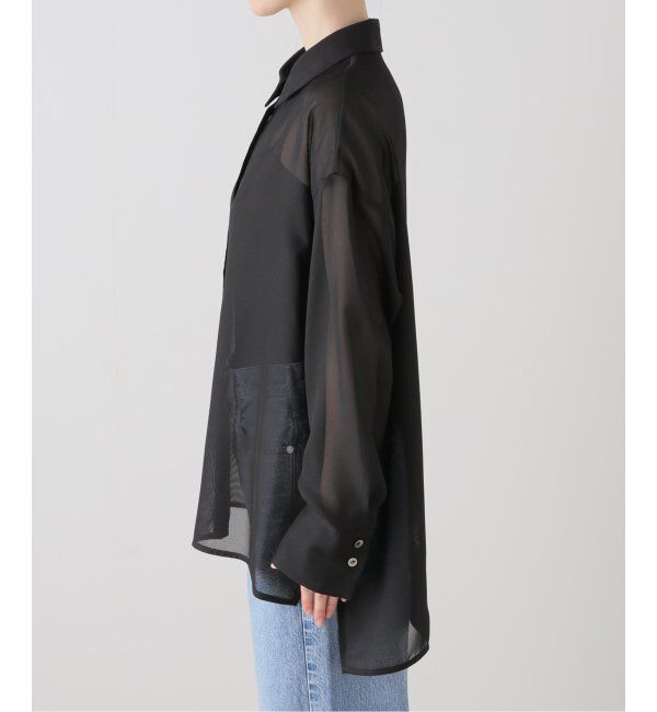 NOBLE「ELENI/エルニ メッシュレギュラーワイドシャツ」|シャツ・ブラウス|