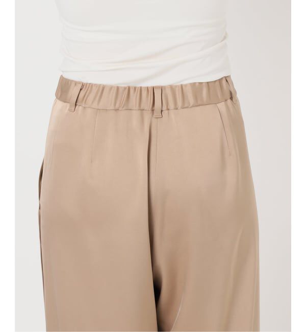 NOBLE「【洗える】ルナサテンベルテッドパンツ」|スラックス|