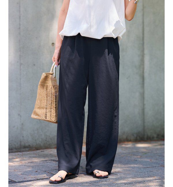 FRAMeWORK「≪追加≫ 手洗い可 / ポリエステルツイルリラックスパンツ」|その他|ネイビー