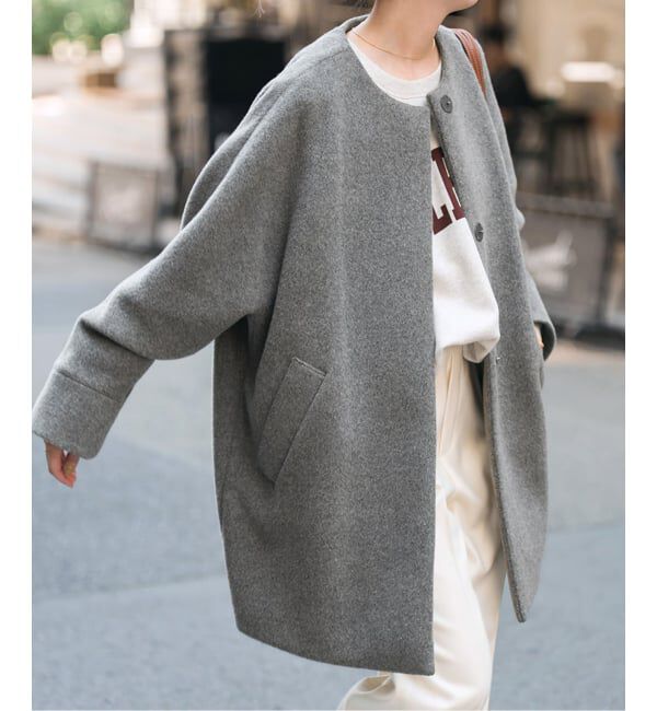 Spick and Span「TICCA / ティッカ ノーカラーテントコート」|ノーカラーコート|