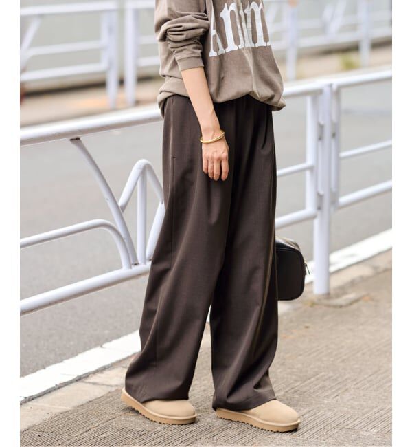 FRAMeWORK「≪手洗い可≫TWギャバリラックスパンツ」|スラックス|