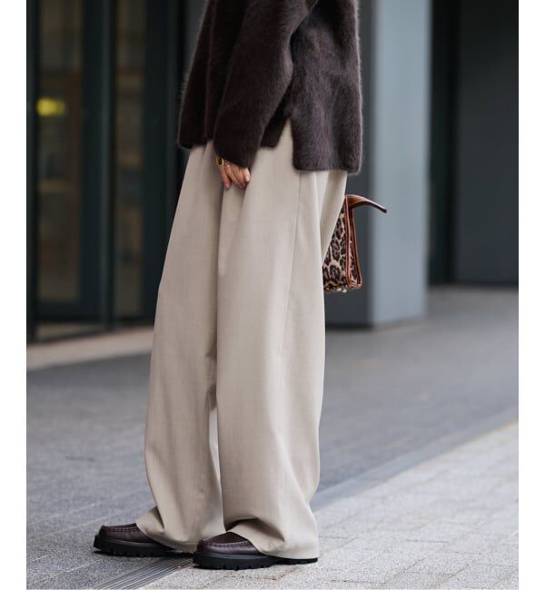 FRAMeWORK「≪手洗い可≫TWギャバリラックスパンツ」|スラックス|