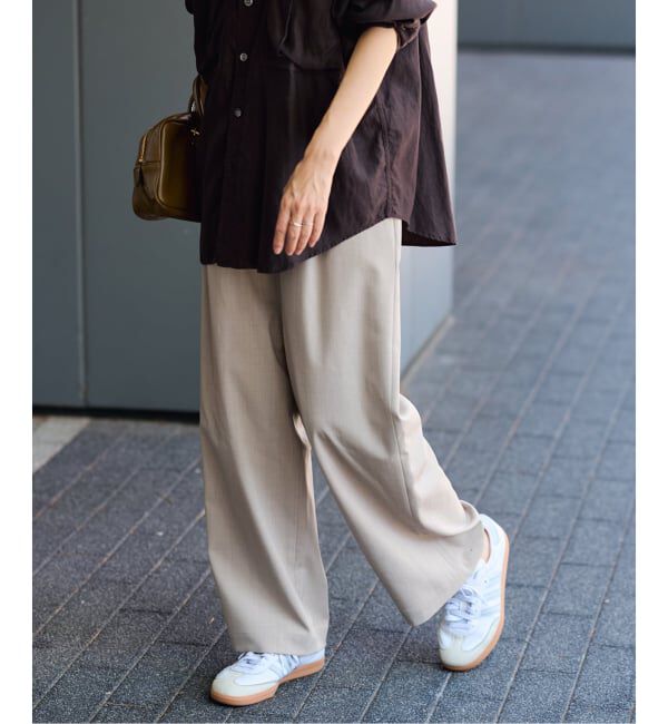 FRAMeWORK「≪手洗い可≫TWギャバリラックスパンツ」|スラックス|