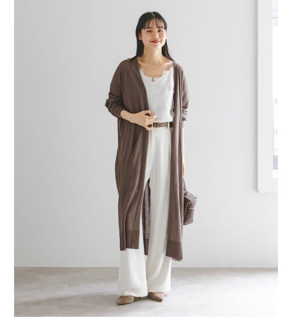 NOBLE「《予約》18Gシアーロングカーディガン」|カーディガン|