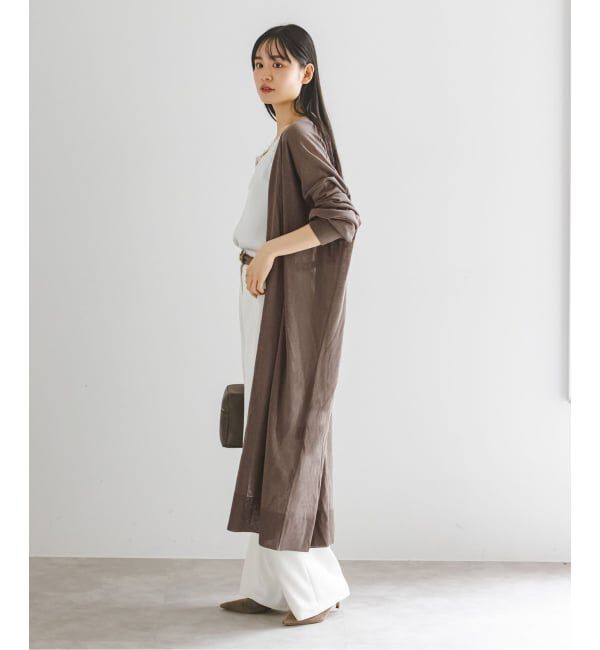 NOBLE「《予約》18Gシアーロングカーディガン」|カーディガン|