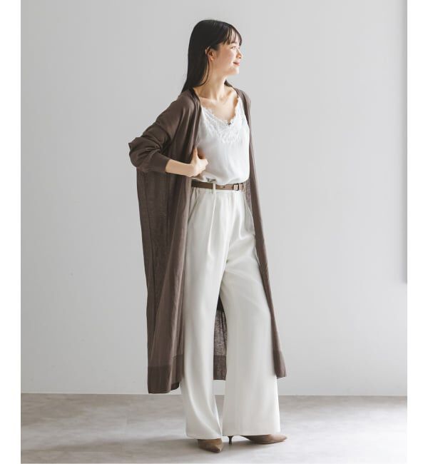 NOBLE「《予約》18Gシアーロングカーディガン」|カーディガン|