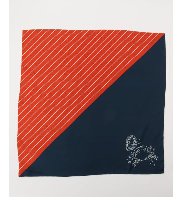 NOBLE「sense the pebble/センスザぺブル シルクスカーフ(レッド)」|バンダナ・スカーフ|