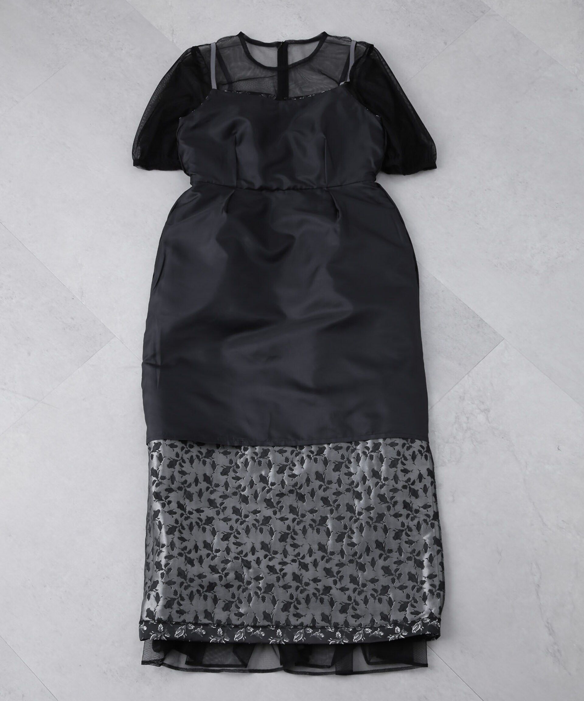 nano･universe「kaene/プリントジャガード&times;チュールドレス」|ワンピース|