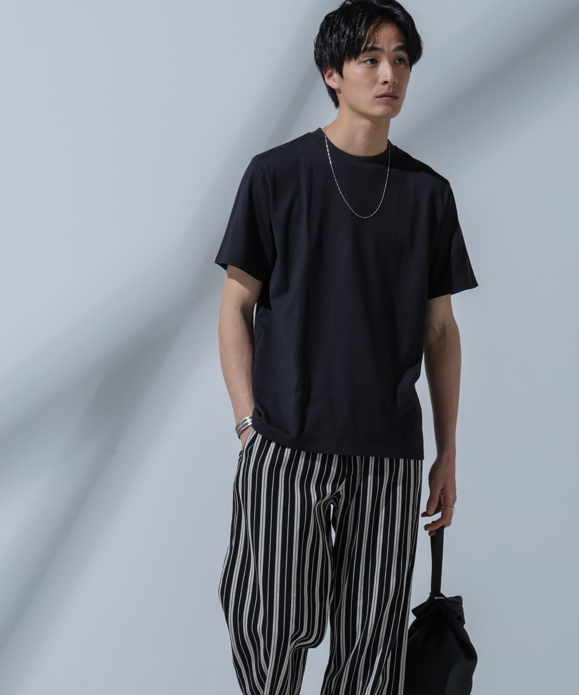 nano･universe「<追加生産>Anti Soaked(R) 汗染み防止 クルーネックTシャツ」|Tシャツ・カットソー|ブラック