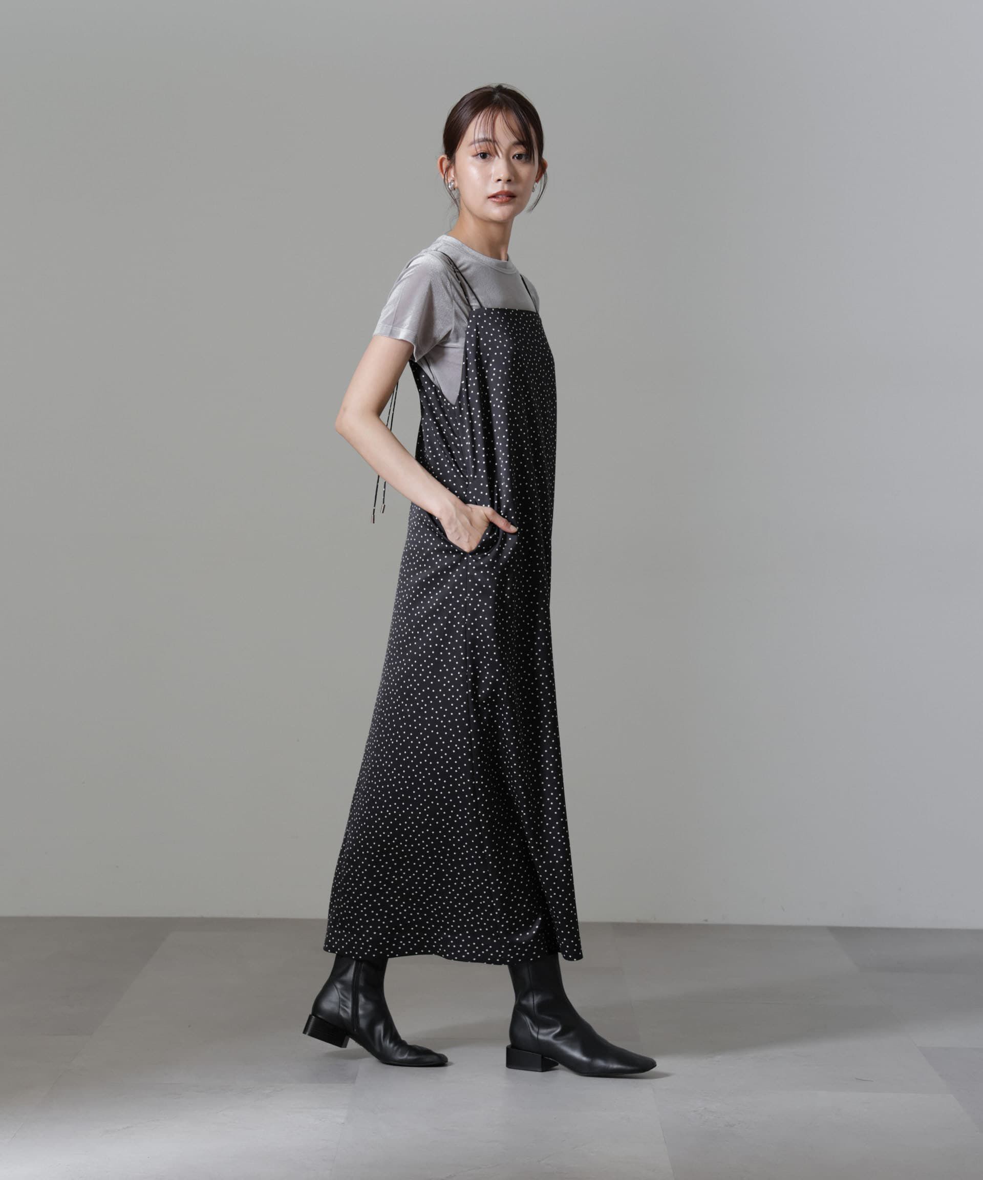 nano･universe「ドットプリントサテンキャミワンピース」|ワンピース|