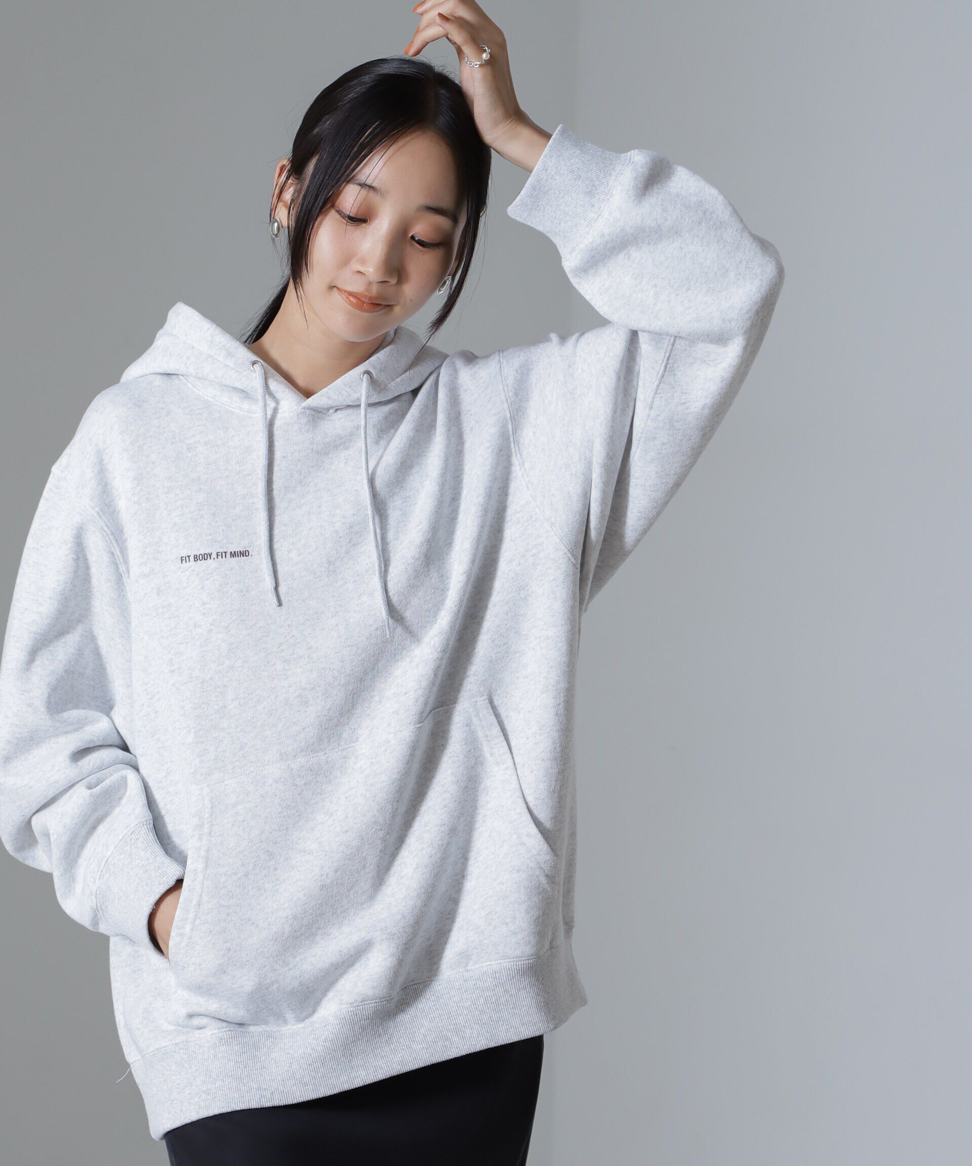 nano･universe「RUSSELL ATHLETIC/別注 CVC Sweat Hoodie」|Tシャツ・カットソー|L.グレー1