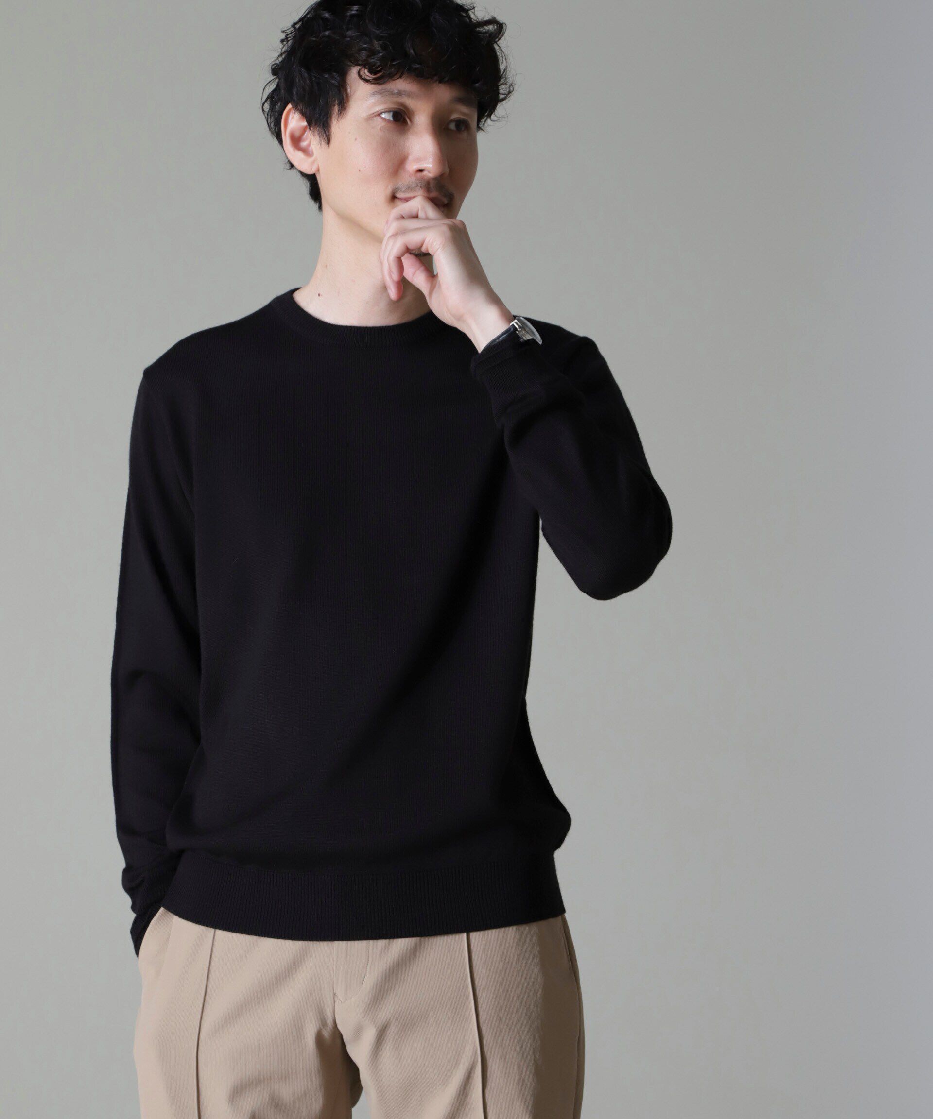 nano･universe「タスマニアミックスクルーネックニット」|ニット・セーター|