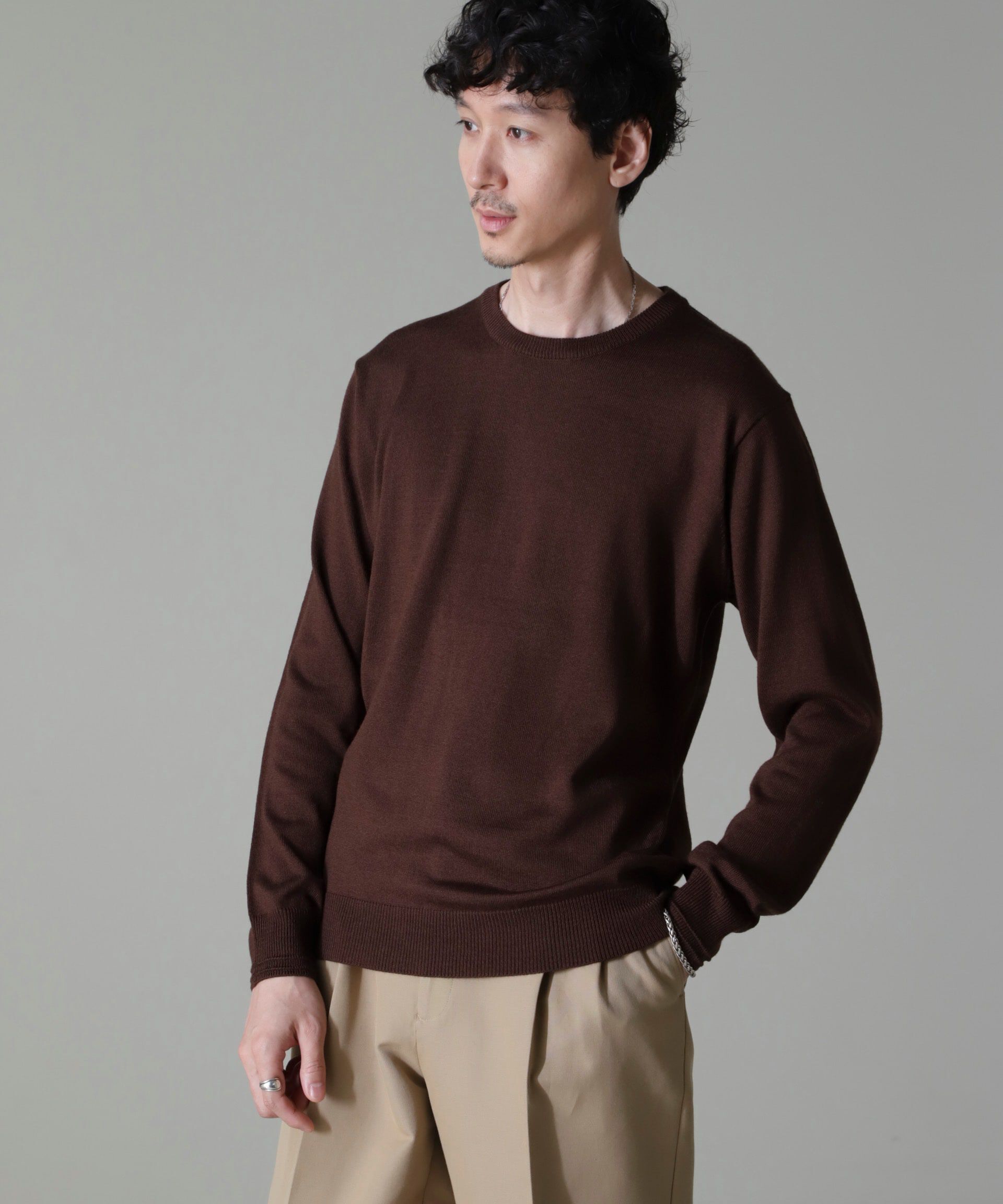 nano･universe「タスマニアミックスクルーネックニット」|ニット・セーター|