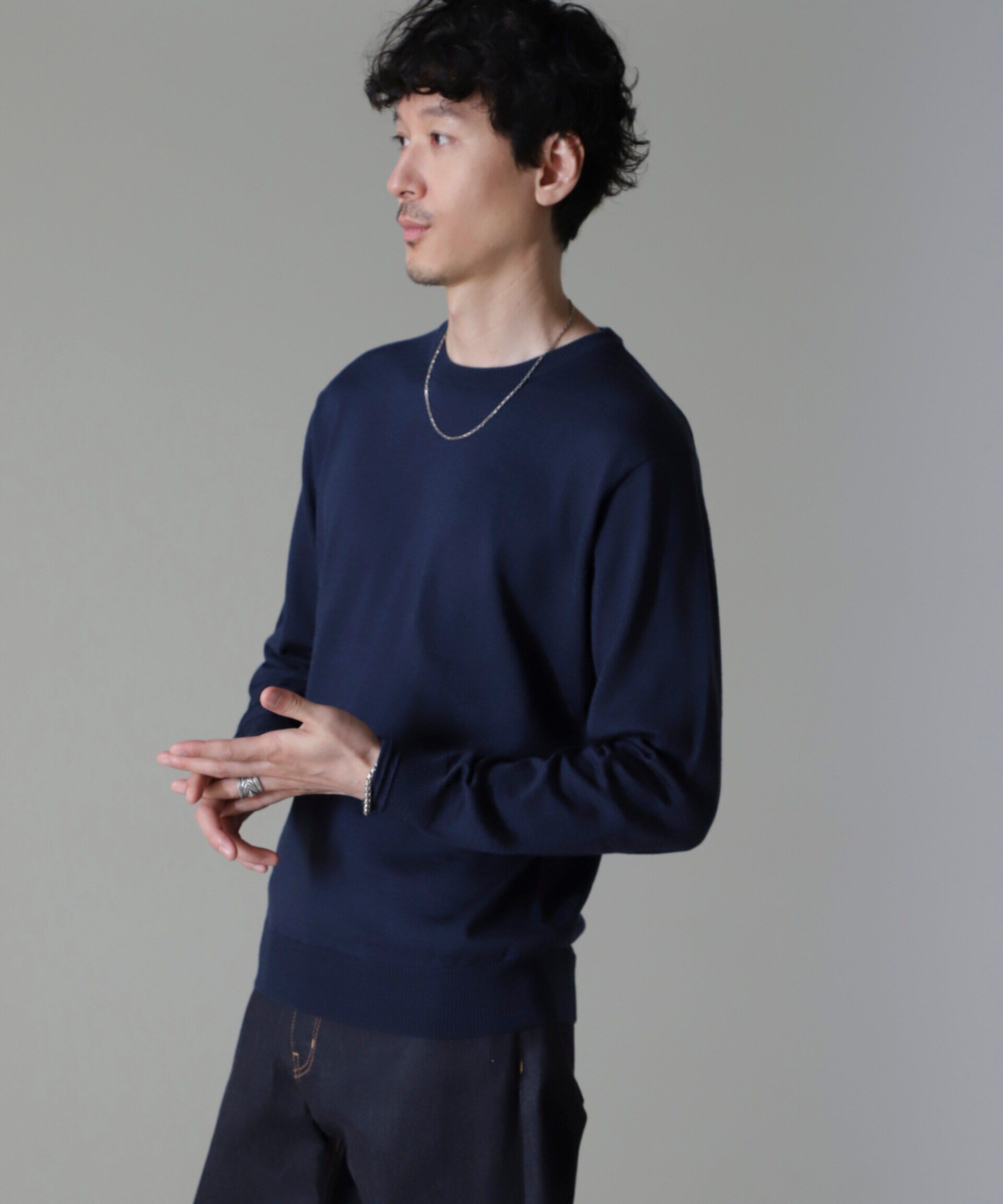 nano･universe「タスマニアミックスクルーネックニット」|ニット・セーター|