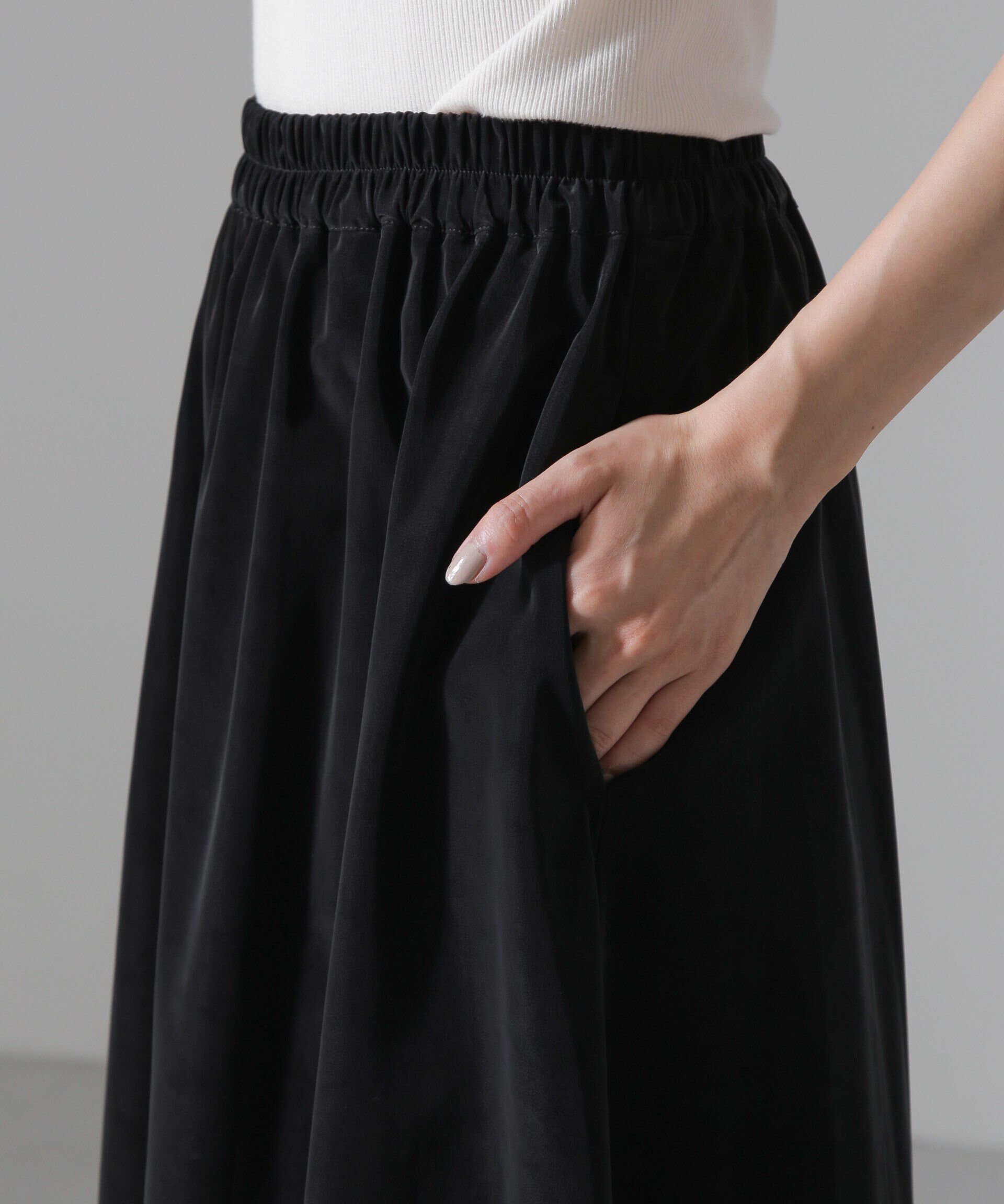 nano･universe「ピーチフェイクレザーボリュームスカート(セットアップ可)」|スカート|