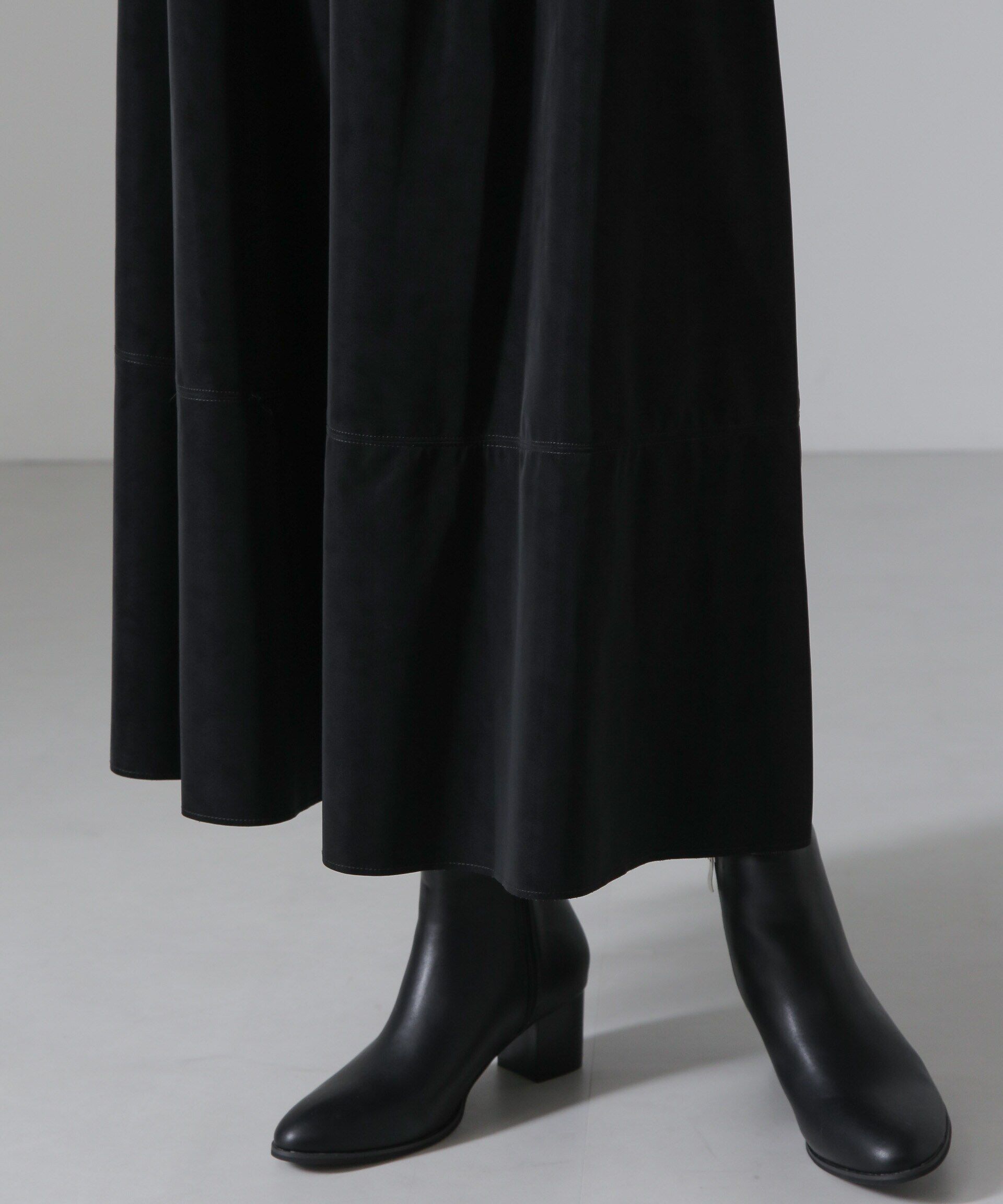 nano･universe「ピーチフェイクレザーボリュームスカート(セットアップ可)」|スカート|