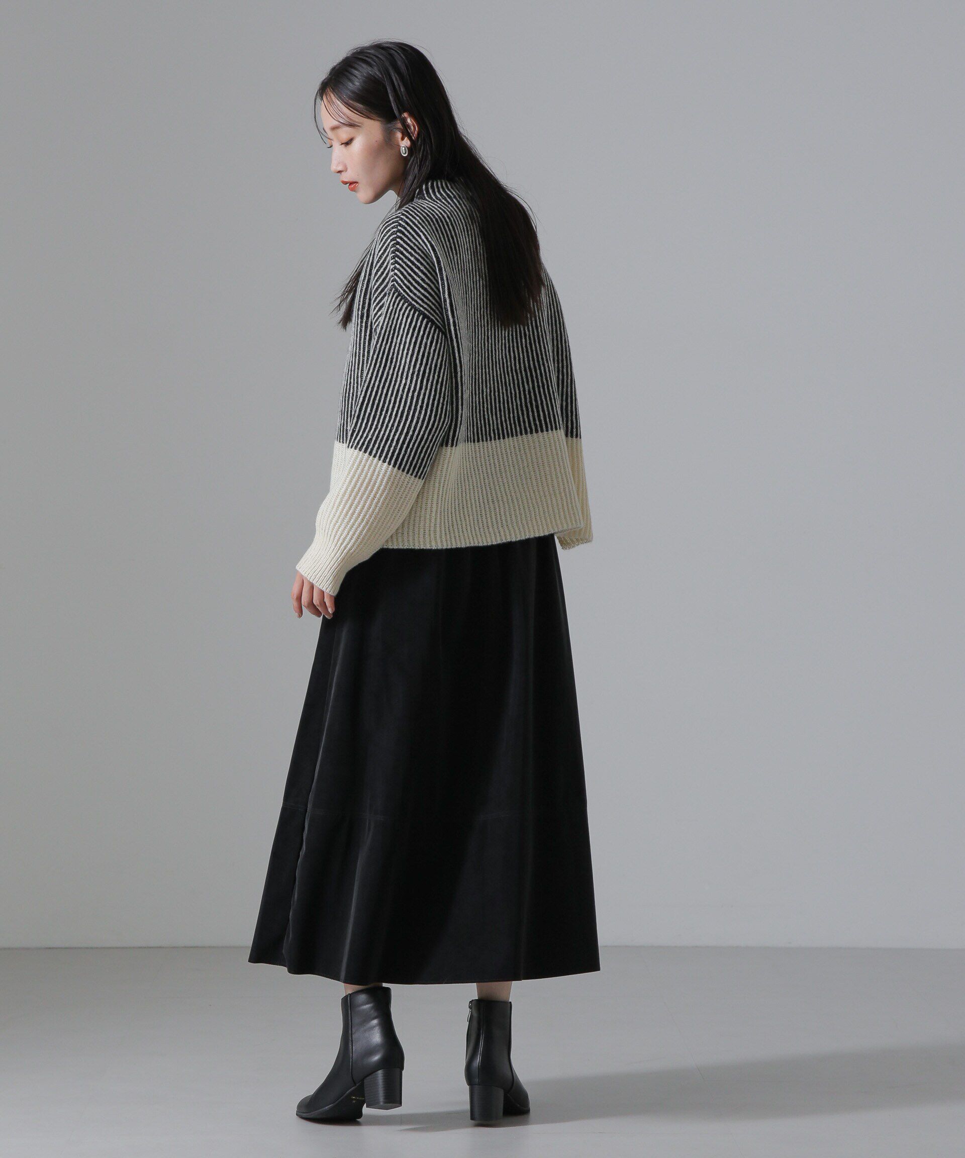 nano･universe「ピーチフェイクレザーボリュームスカート(セットアップ可)」|スカート|