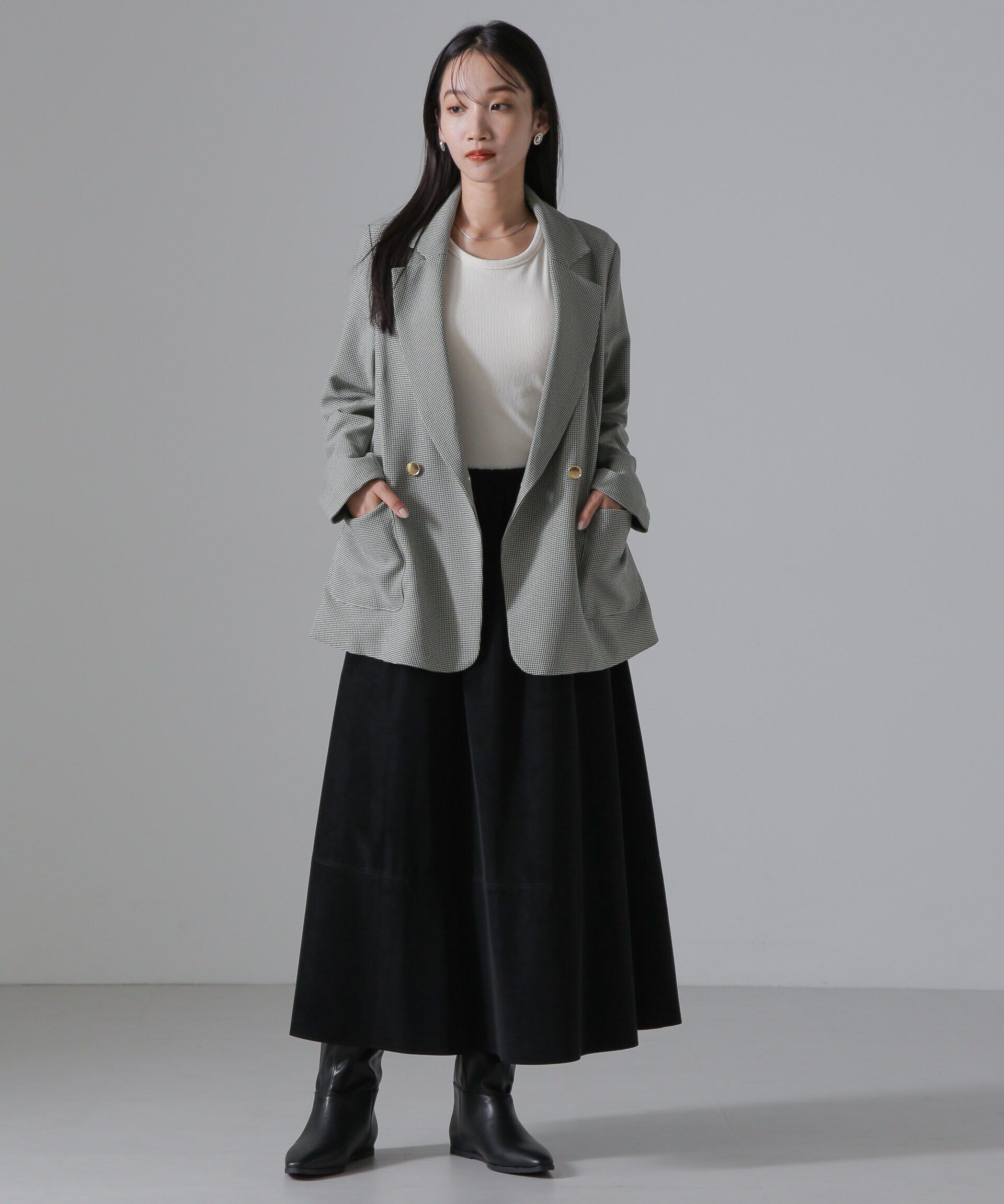 nano･universe「ピーチフェイクレザーボリュームスカート(セットアップ可)」|スカート|