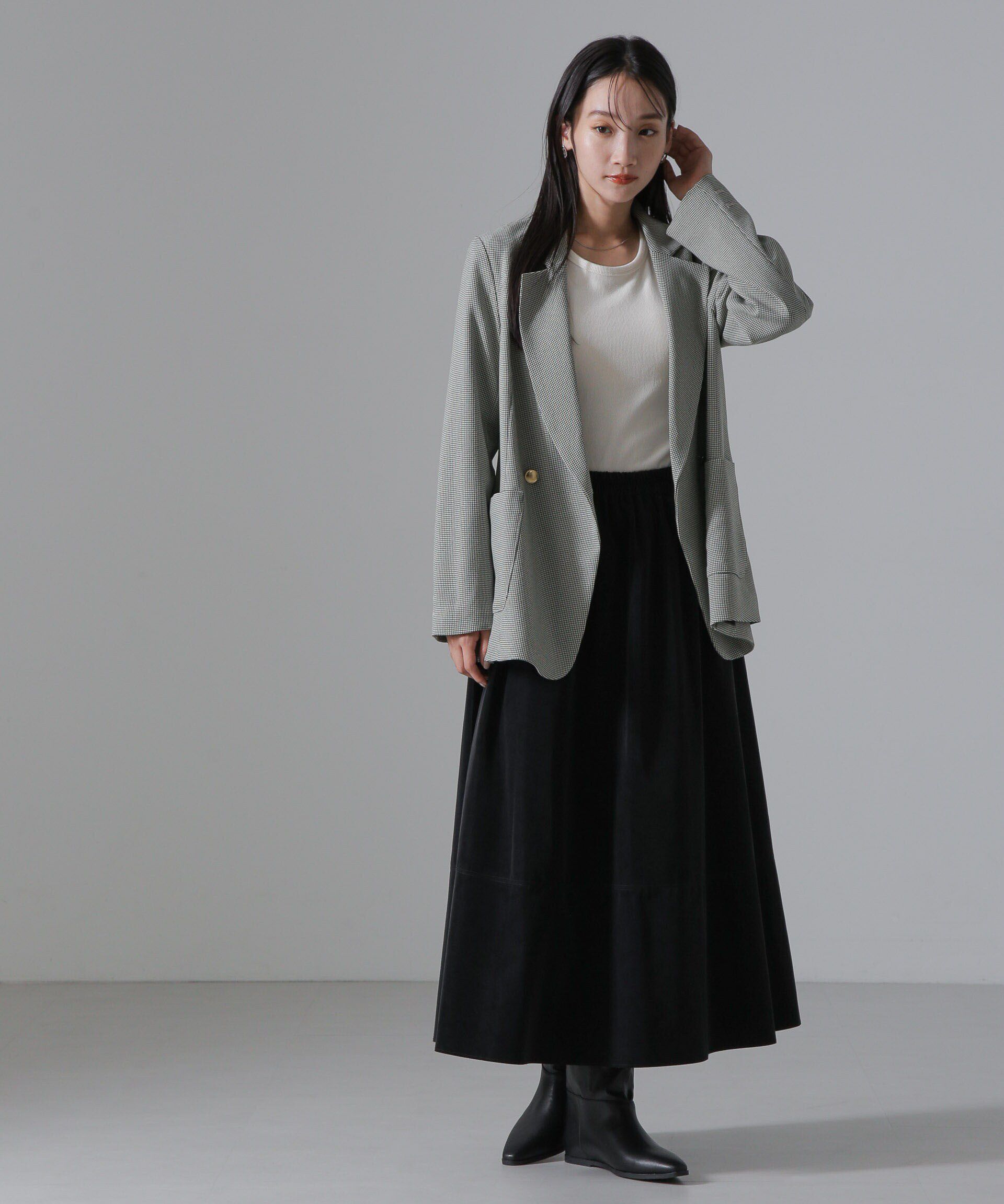 nano･universe「ピーチフェイクレザーボリュームスカート(セットアップ可)」|スカート|