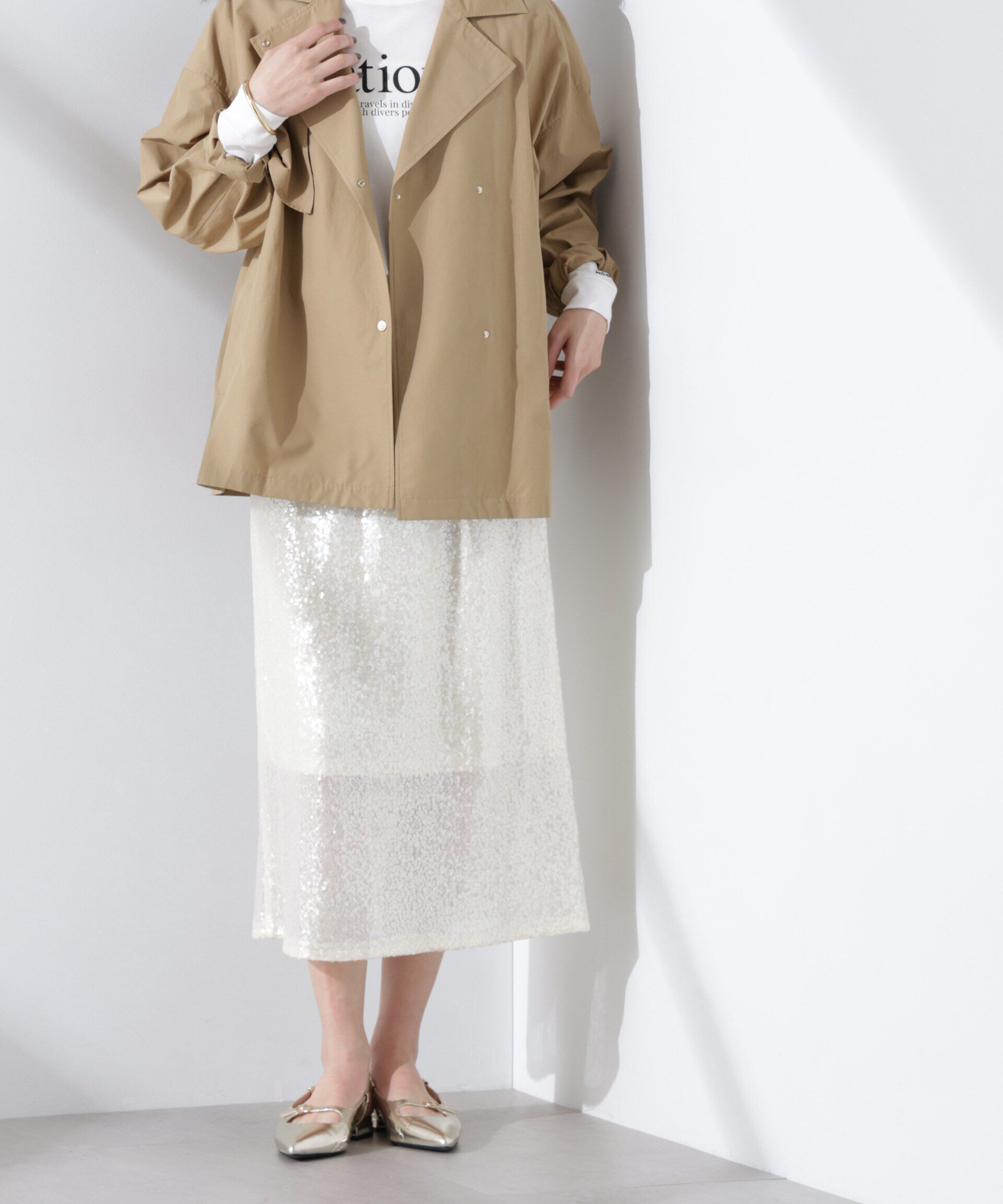 nano･universe「スパンコールスカート」|スカート|アイボリー7