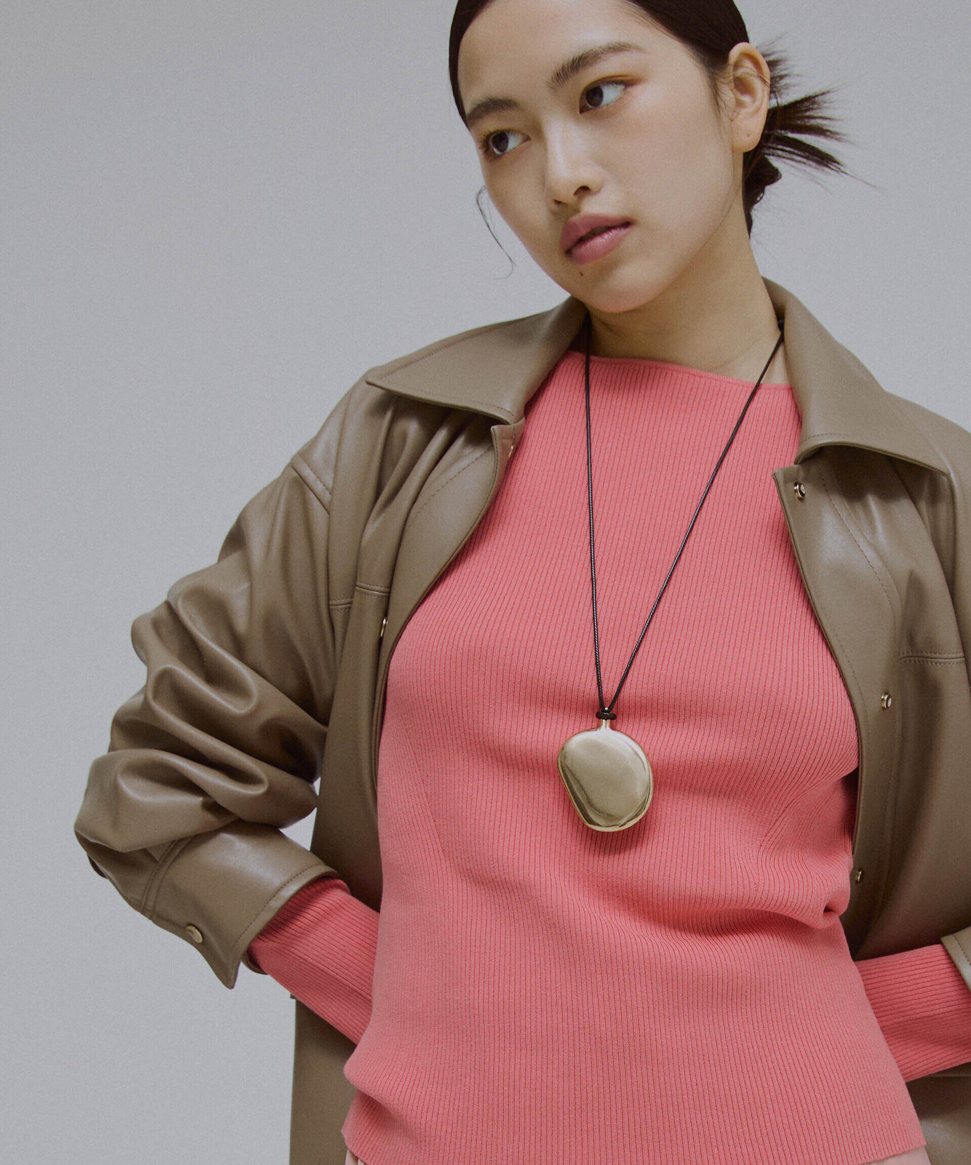 nano･universe「ウォッシャブルハイツイストボートネックリブニット」|ニット・セーター|ピンク