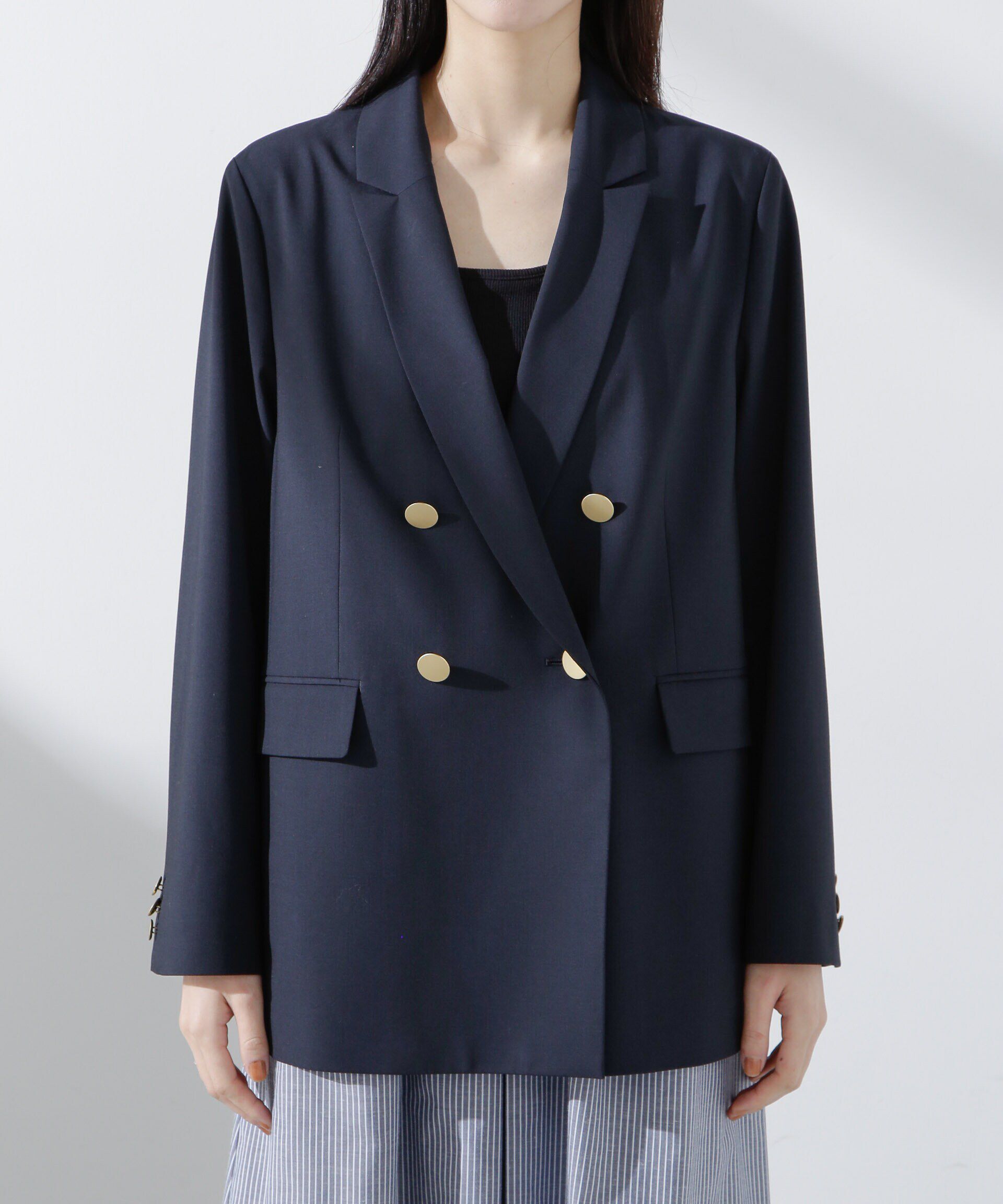 nano･universe「トロストレッチダブルジャケット(セットアップ可)」|テーラードジャケット|