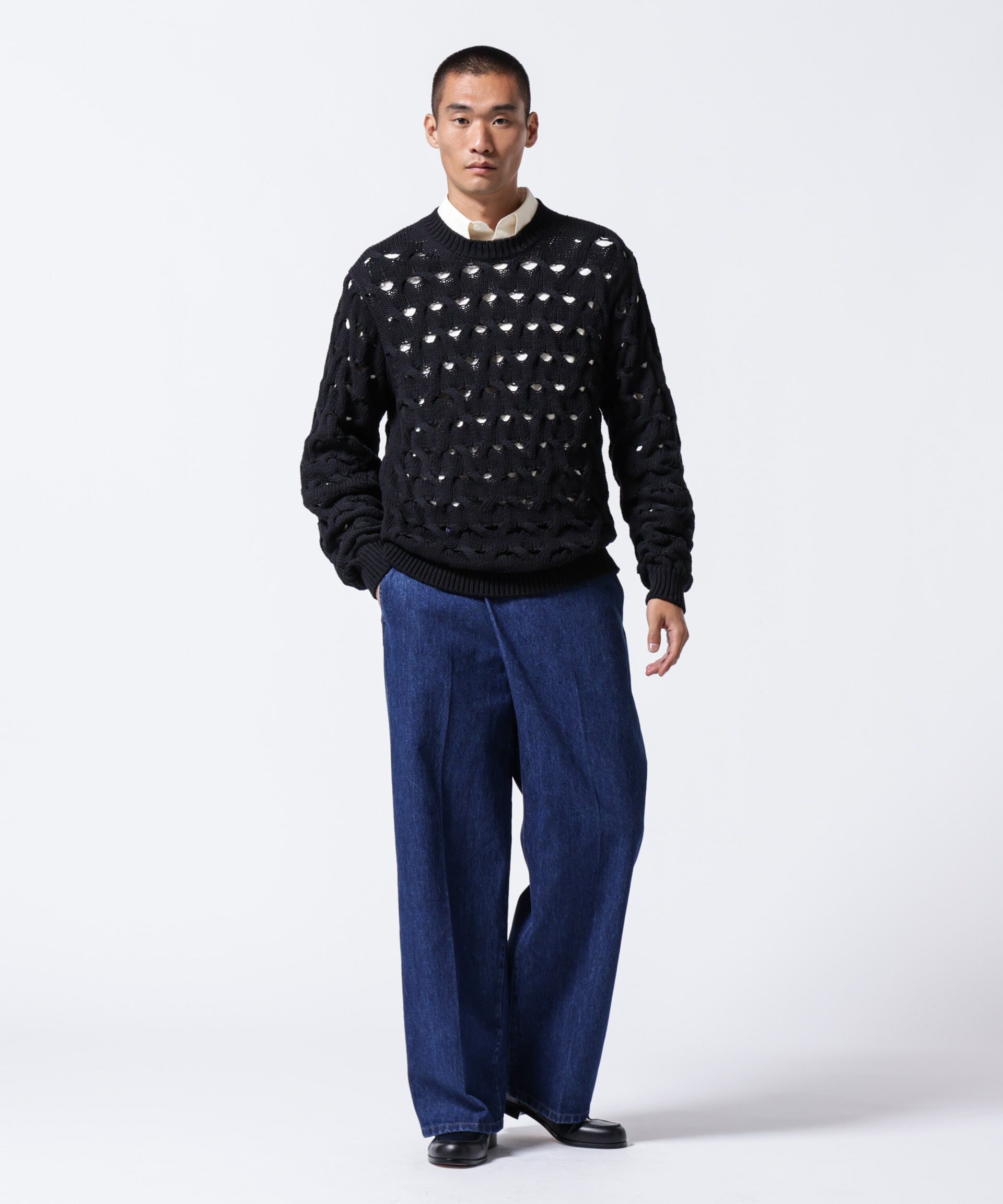 nano･universe「「ASSEMBLANC」リリーヤーンアイレットケーブルプルオーバー」|ニット・セーター|