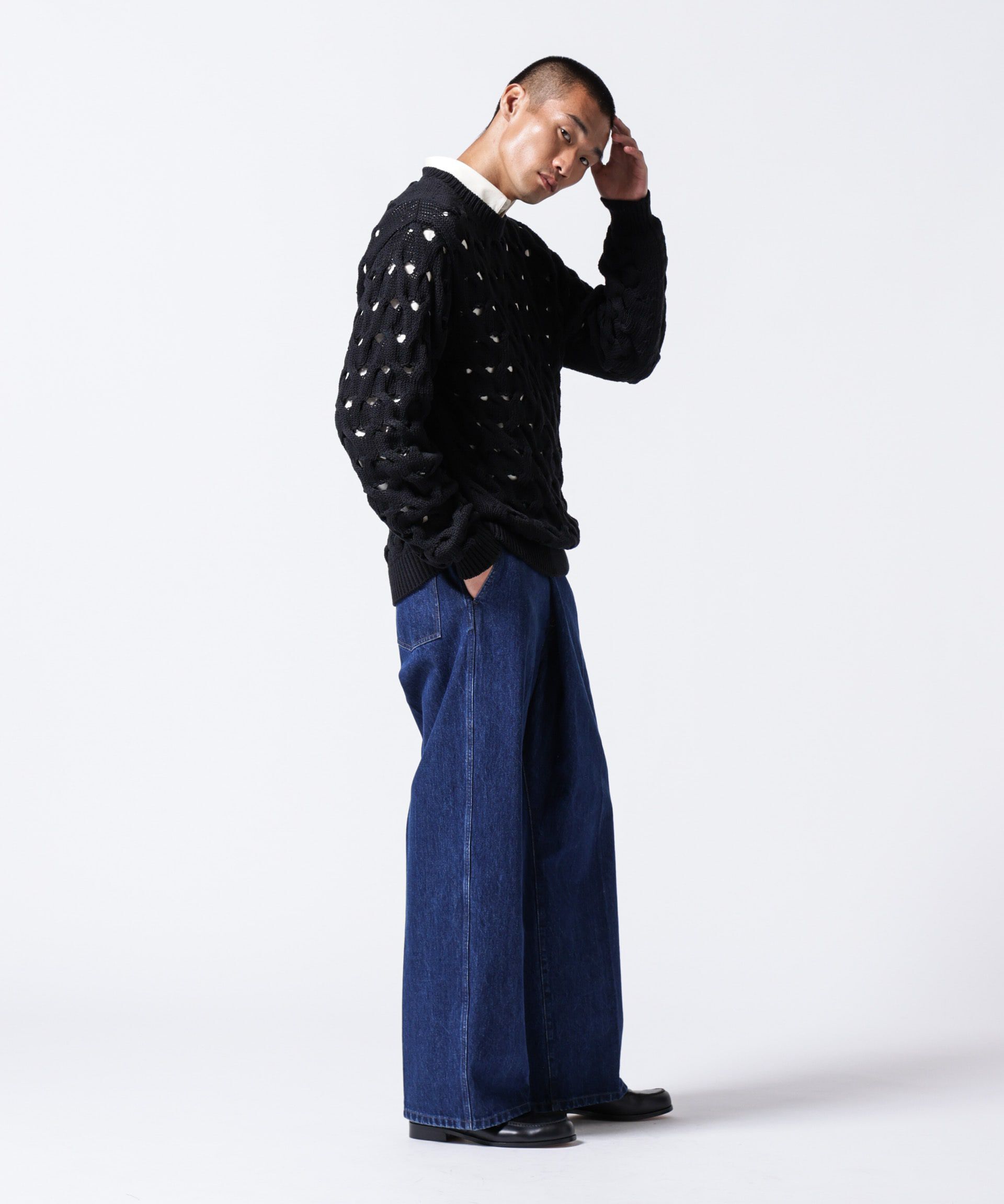 nano･universe「「ASSEMBLANC」リリーヤーンアイレットケーブルプルオーバー」|ニット・セーター|