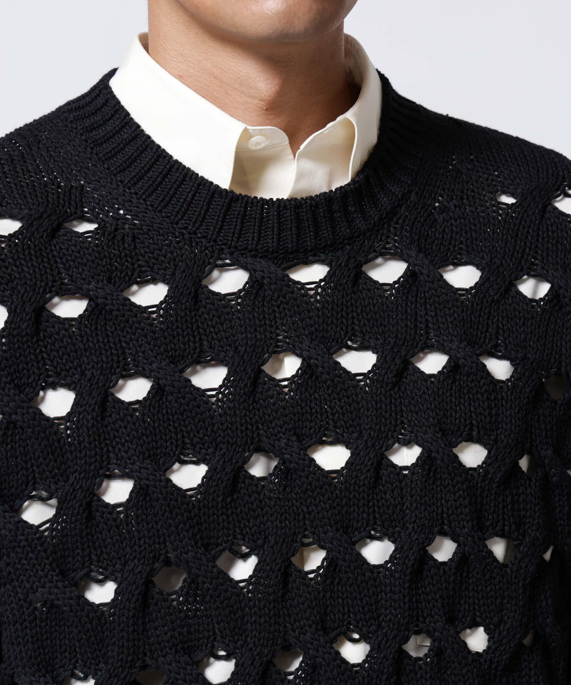 nano･universe「「ASSEMBLANC」リリーヤーンアイレットケーブルプルオーバー」|ニット・セーター|