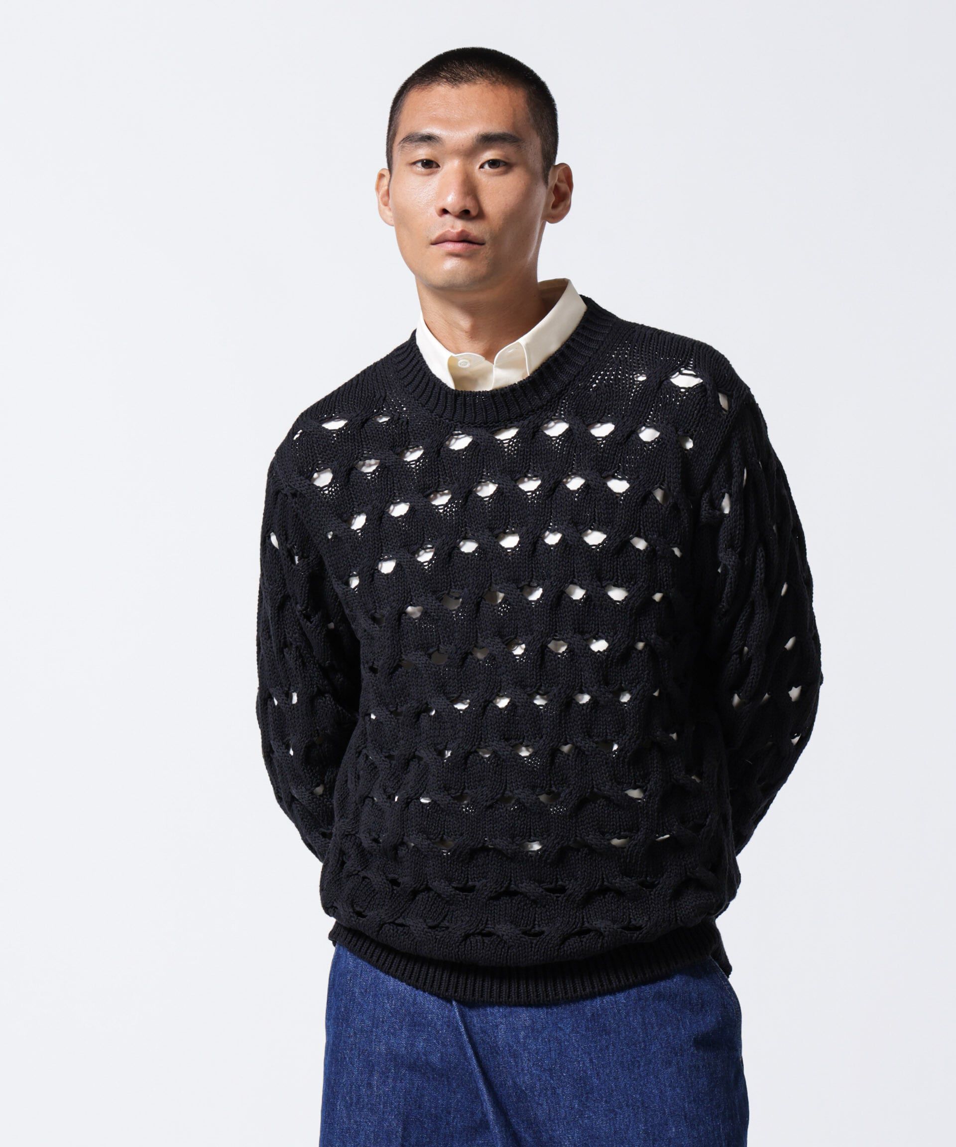 nano･universe「「ASSEMBLANC」リリーヤーンアイレットケーブルプルオーバー」|ニット・セーター|