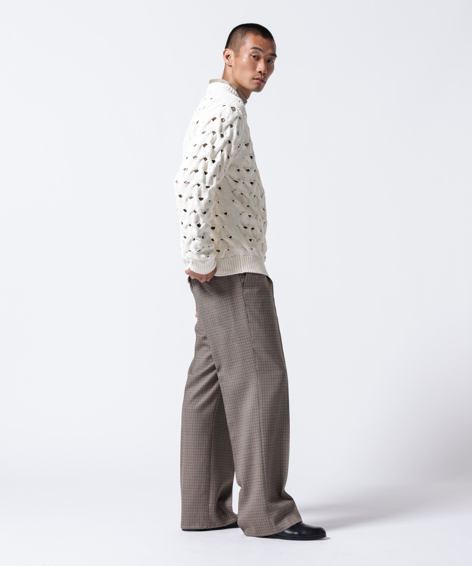 nano･universe「「ASSEMBLANC」リリーヤーンアイレットケーブルプルオーバー」|ニット・セーター|