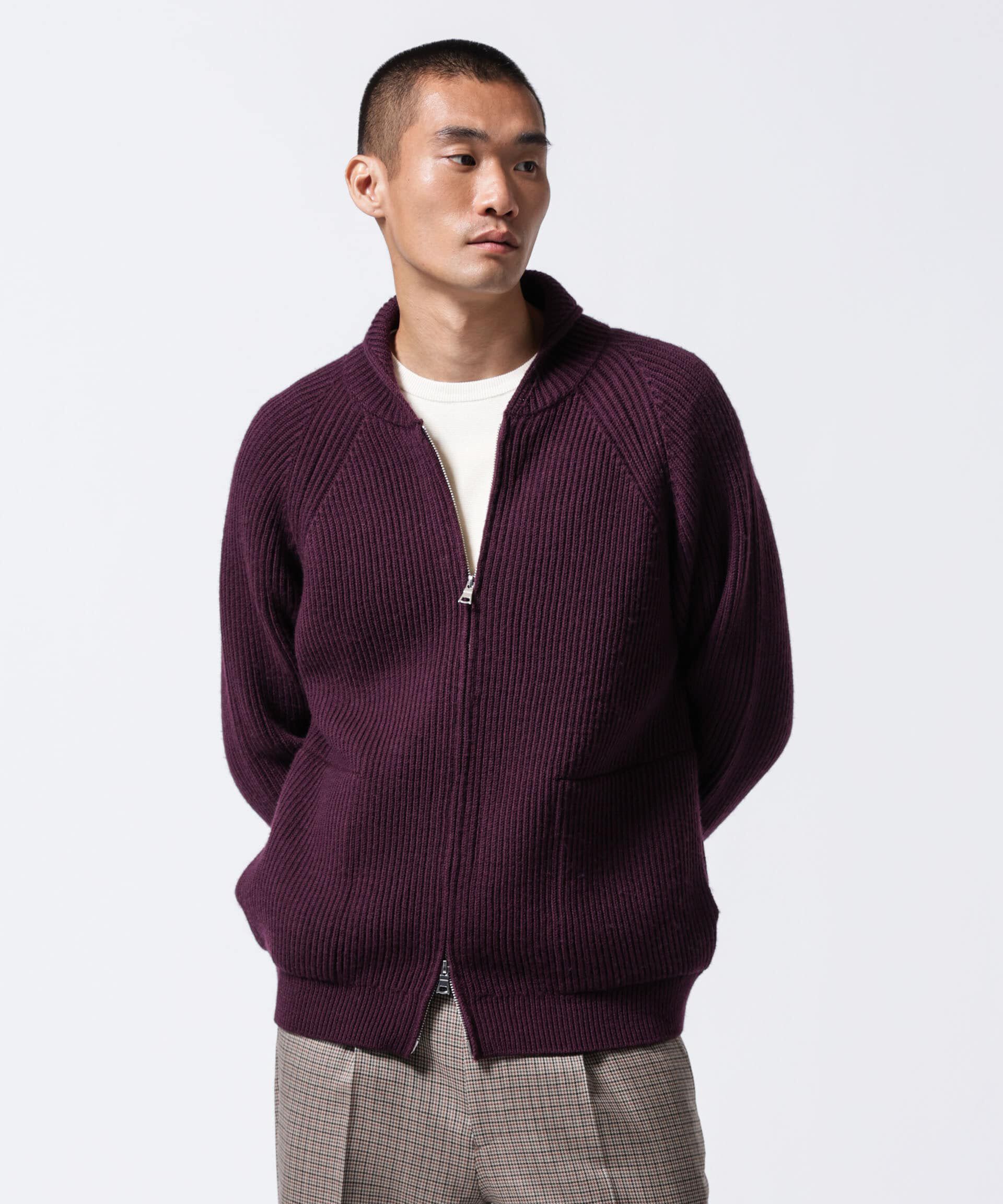 nano･universe「「ASSEMBLANC」フレンチウールスカーフカラージップニット」|ニット・セーター|