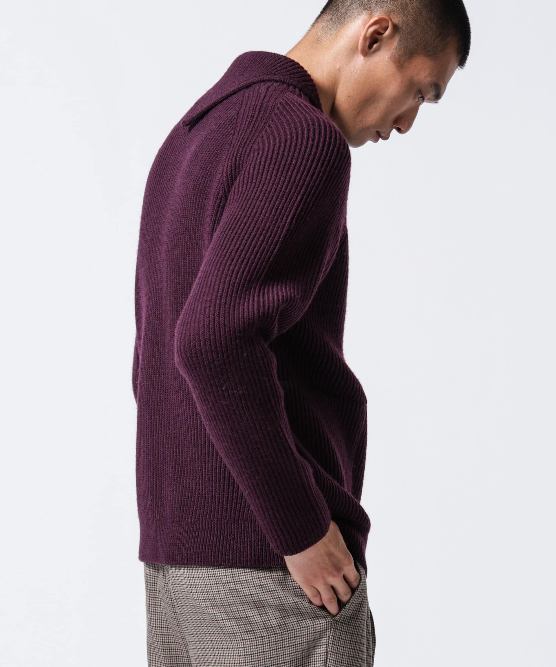 nano･universe「「ASSEMBLANC」フレンチウールスカーフカラージップニット」|ニット・セーター|