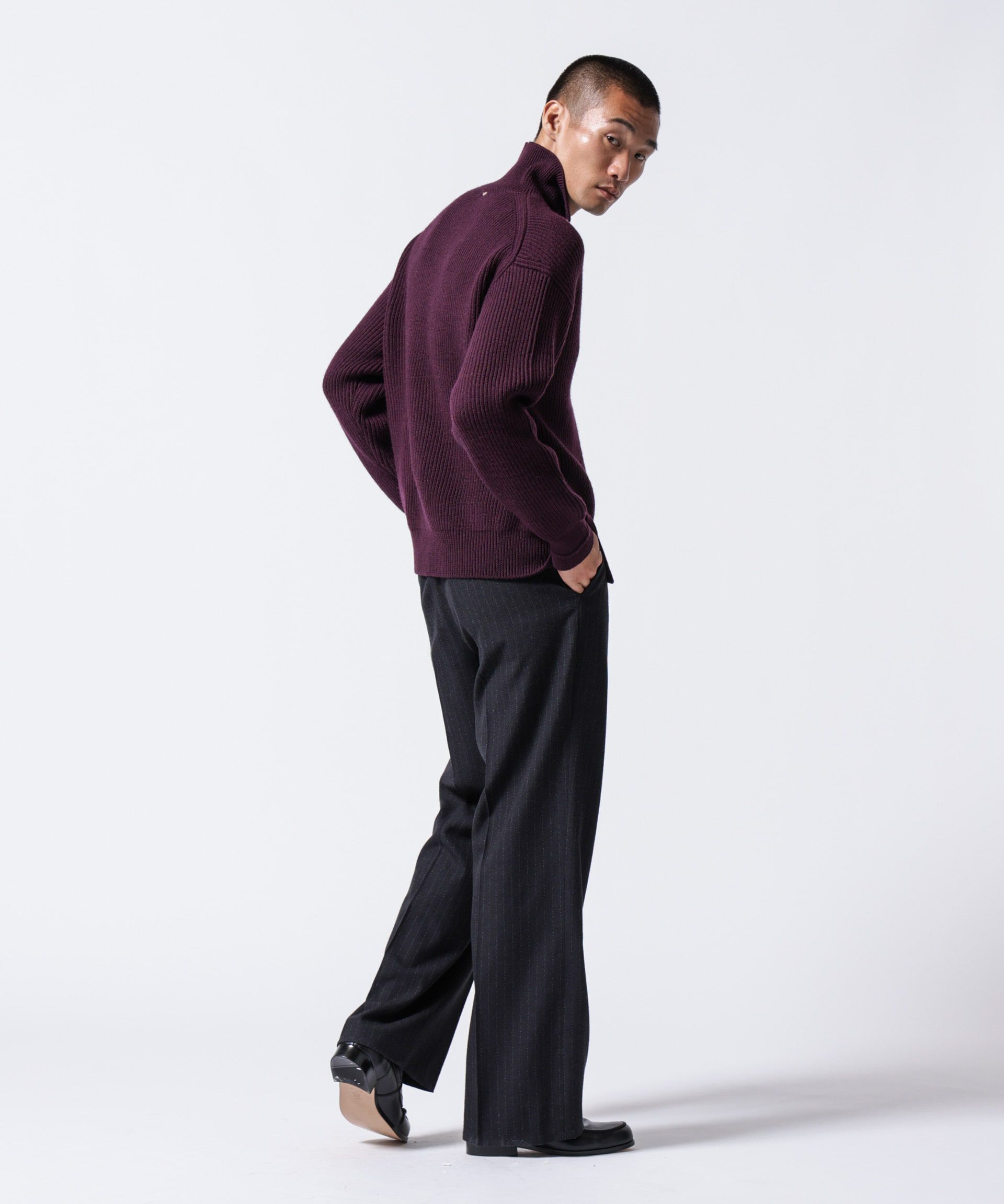 nano･universe「「ASSEMBLANC」フレンチウールアゼ編みハイネックプルオーバー」|ニット・セーター|