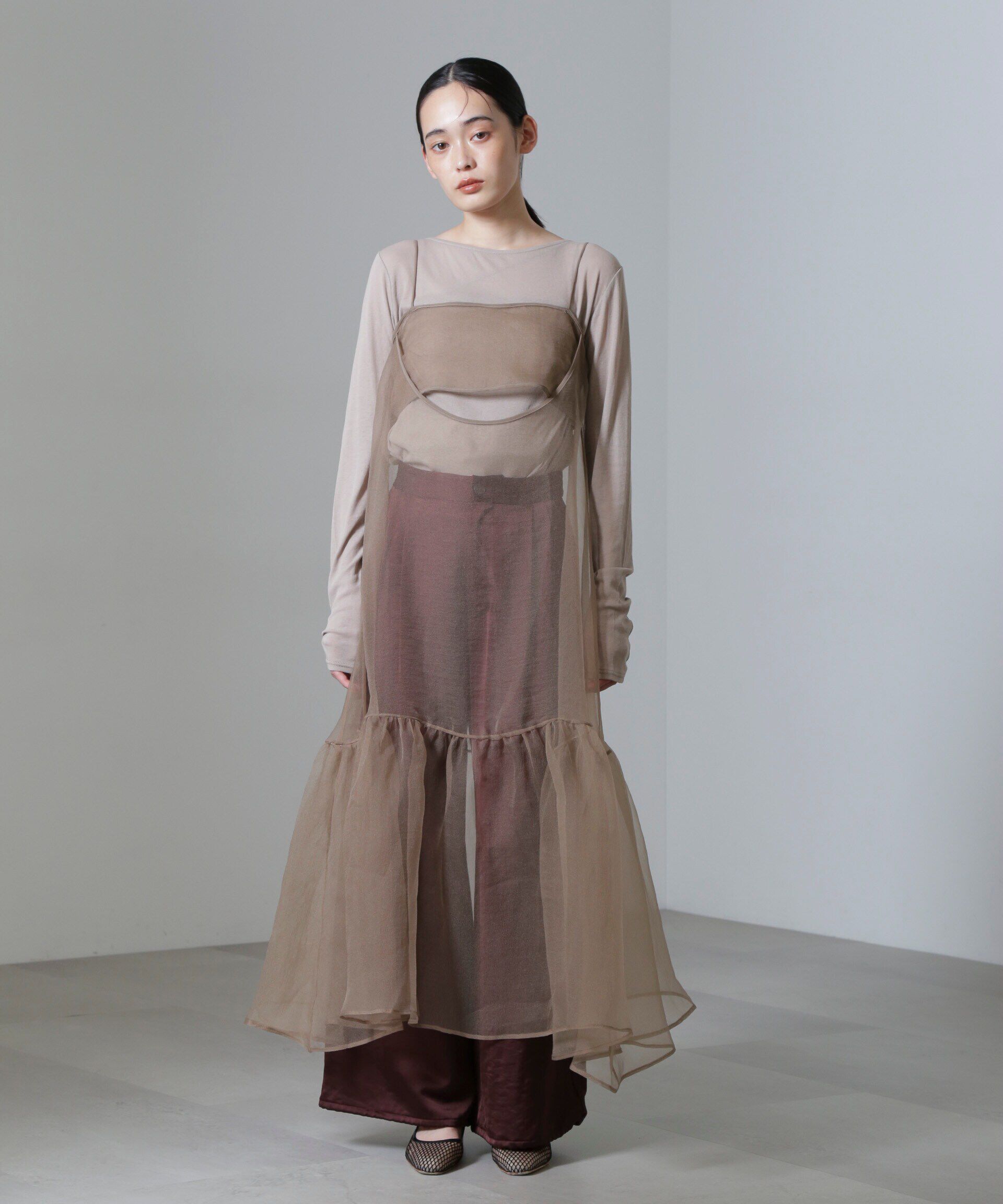 nano･universe「ESTHE/Cut-Out Organza Dress」|ワンピース|