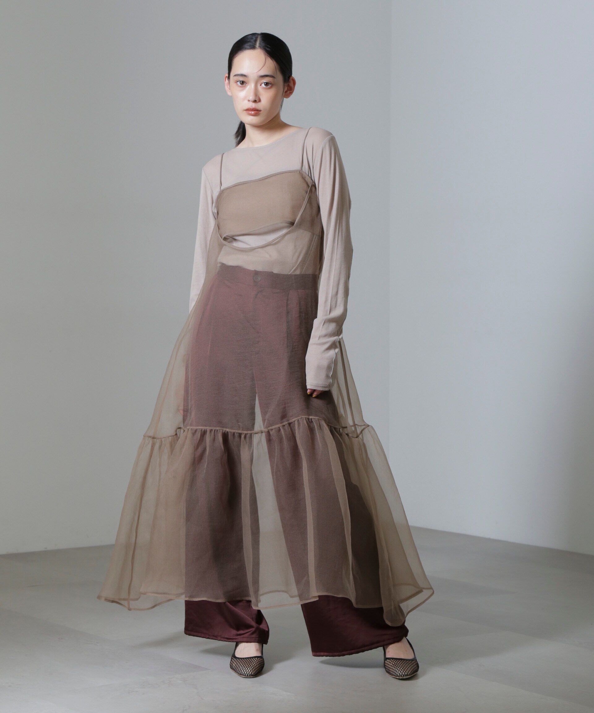 nano･universe「ESTHE/Cut-Out Organza Dress」|ワンピース|