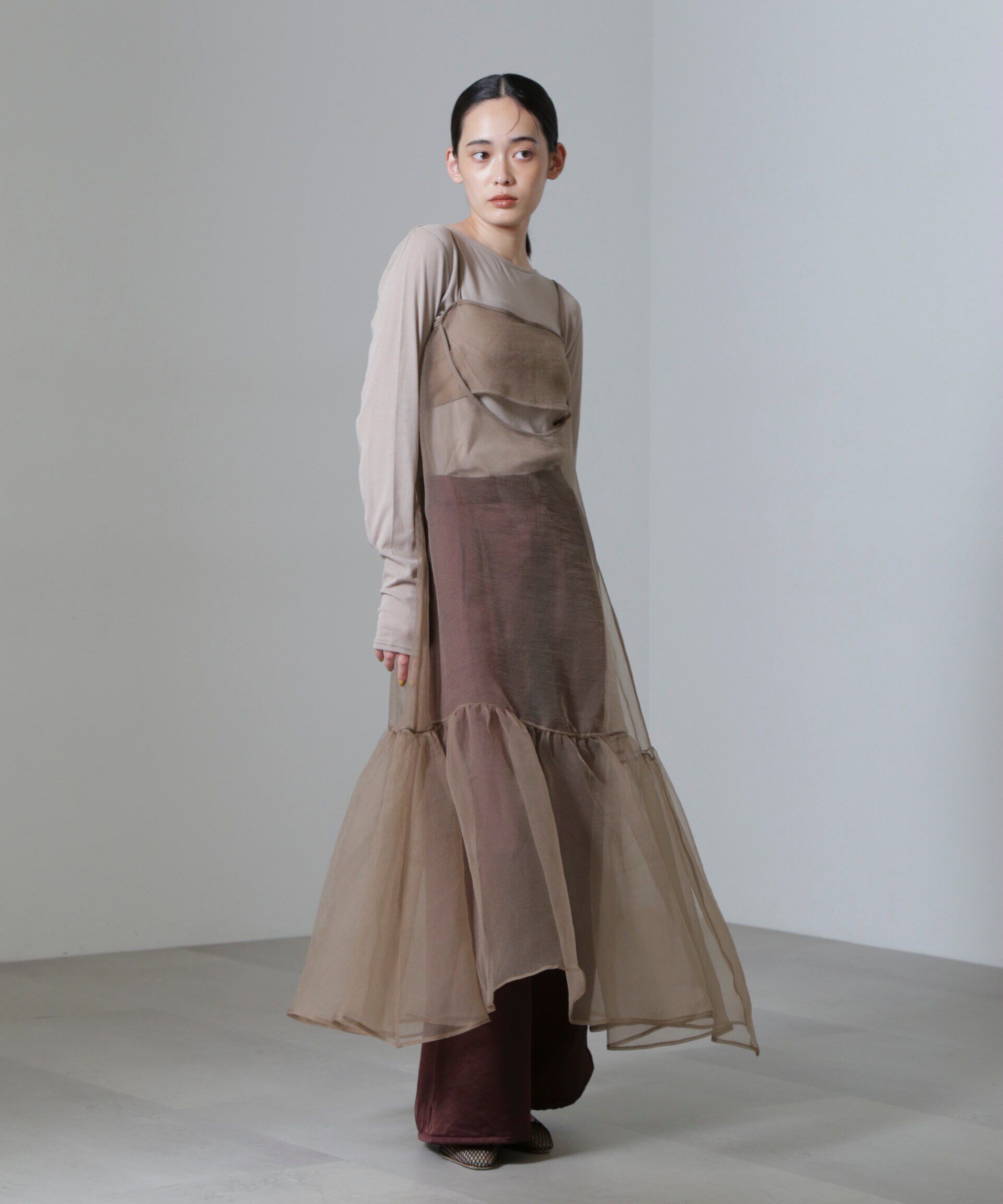 nano･universe「ESTHE/Cut-Out Organza Dress」|ワンピース|