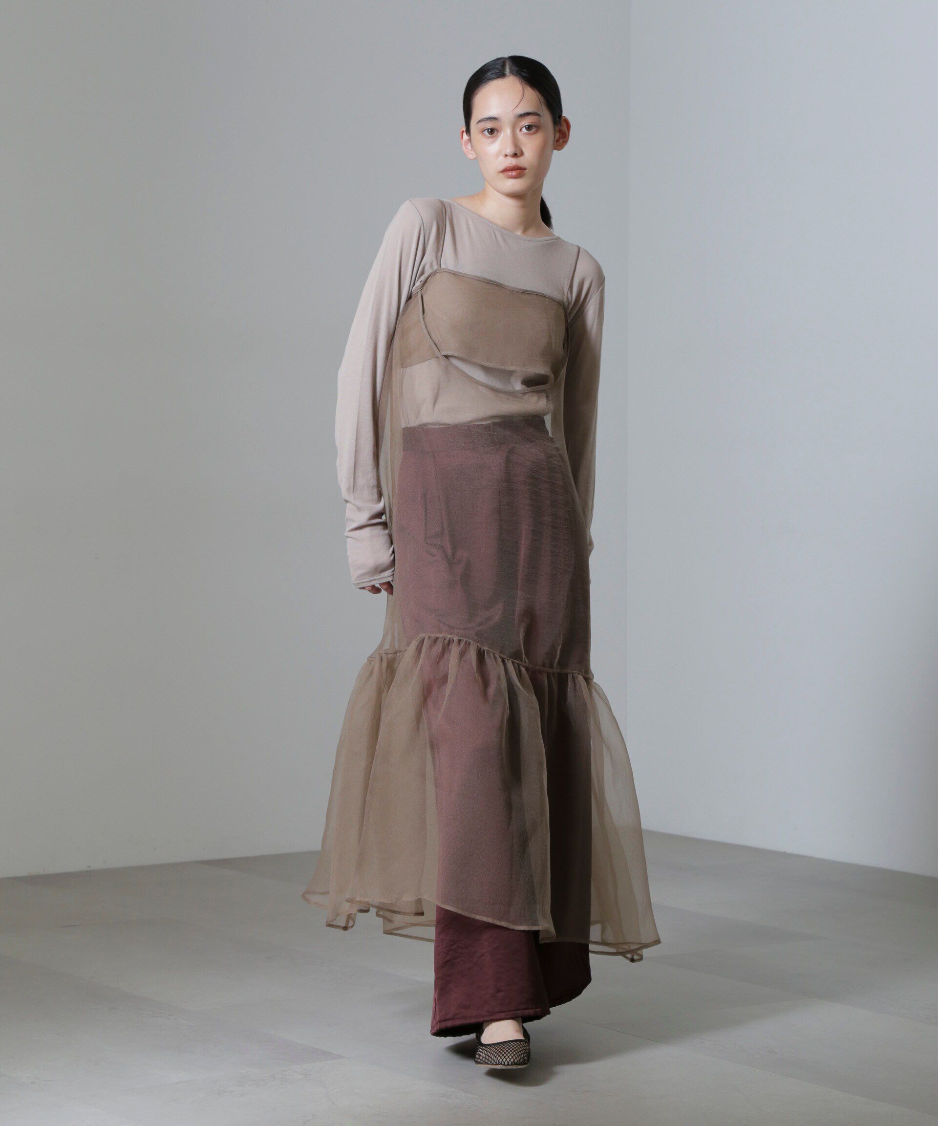 nano･universe「ESTHE/Cut-Out Organza Dress」|ワンピース|