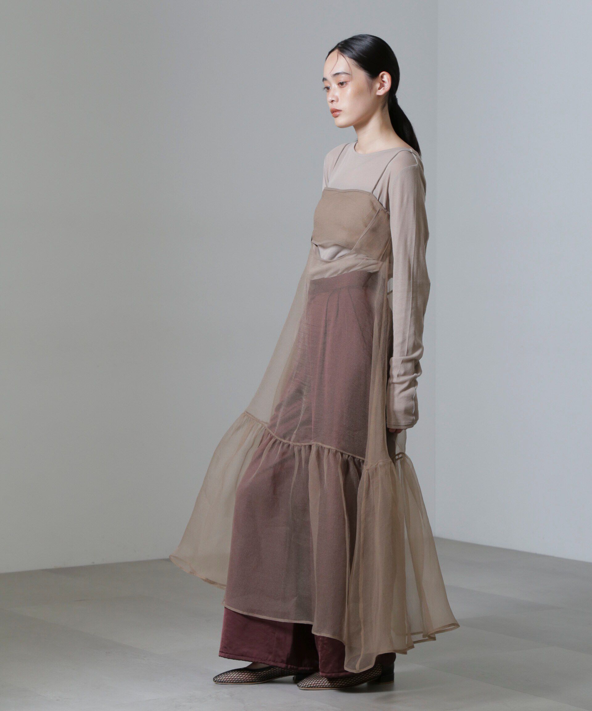 nano･universe「ESTHE/Cut-Out Organza Dress」|ワンピース|