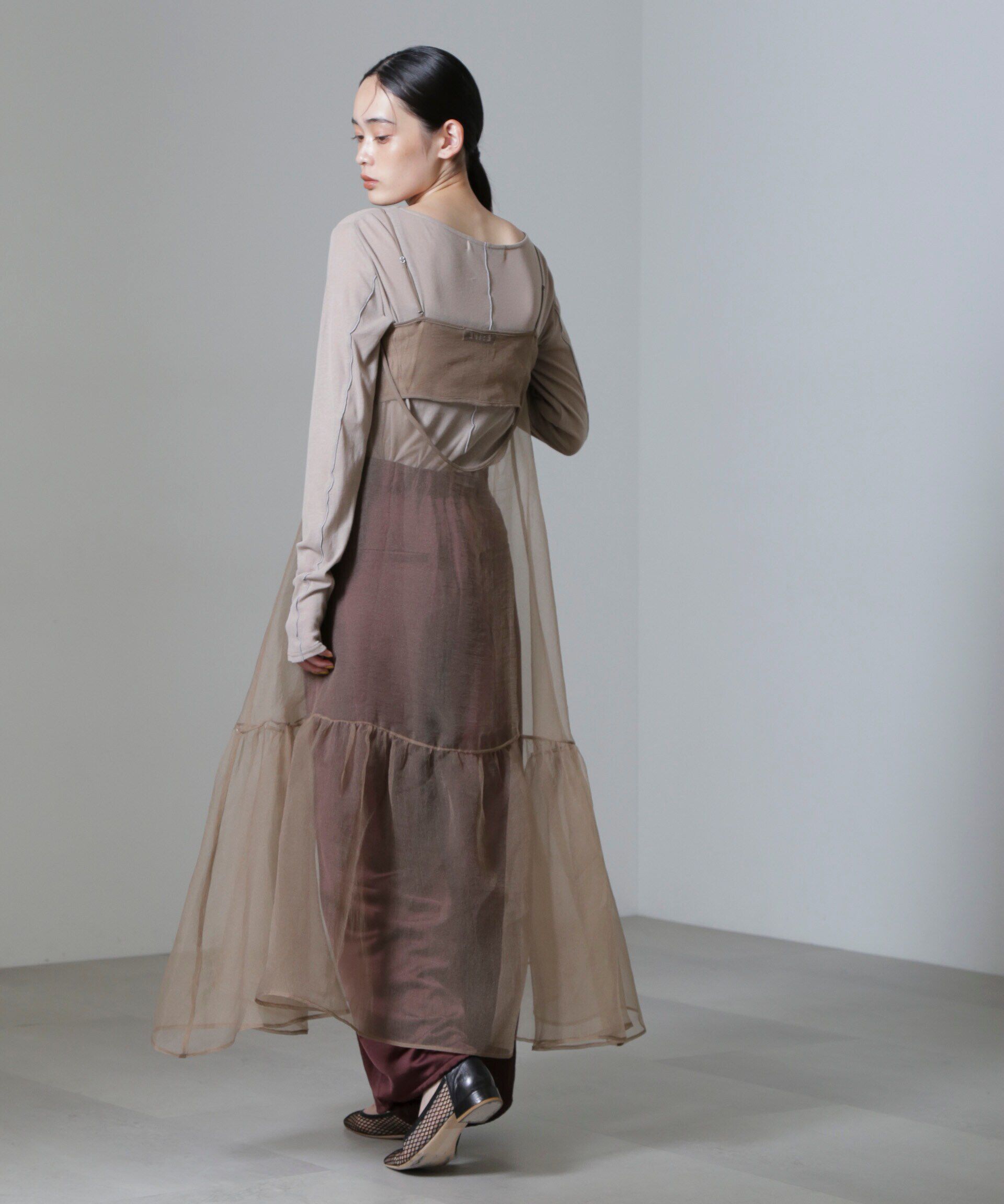 nano･universe「ESTHE/Cut-Out Organza Dress」|ワンピース|