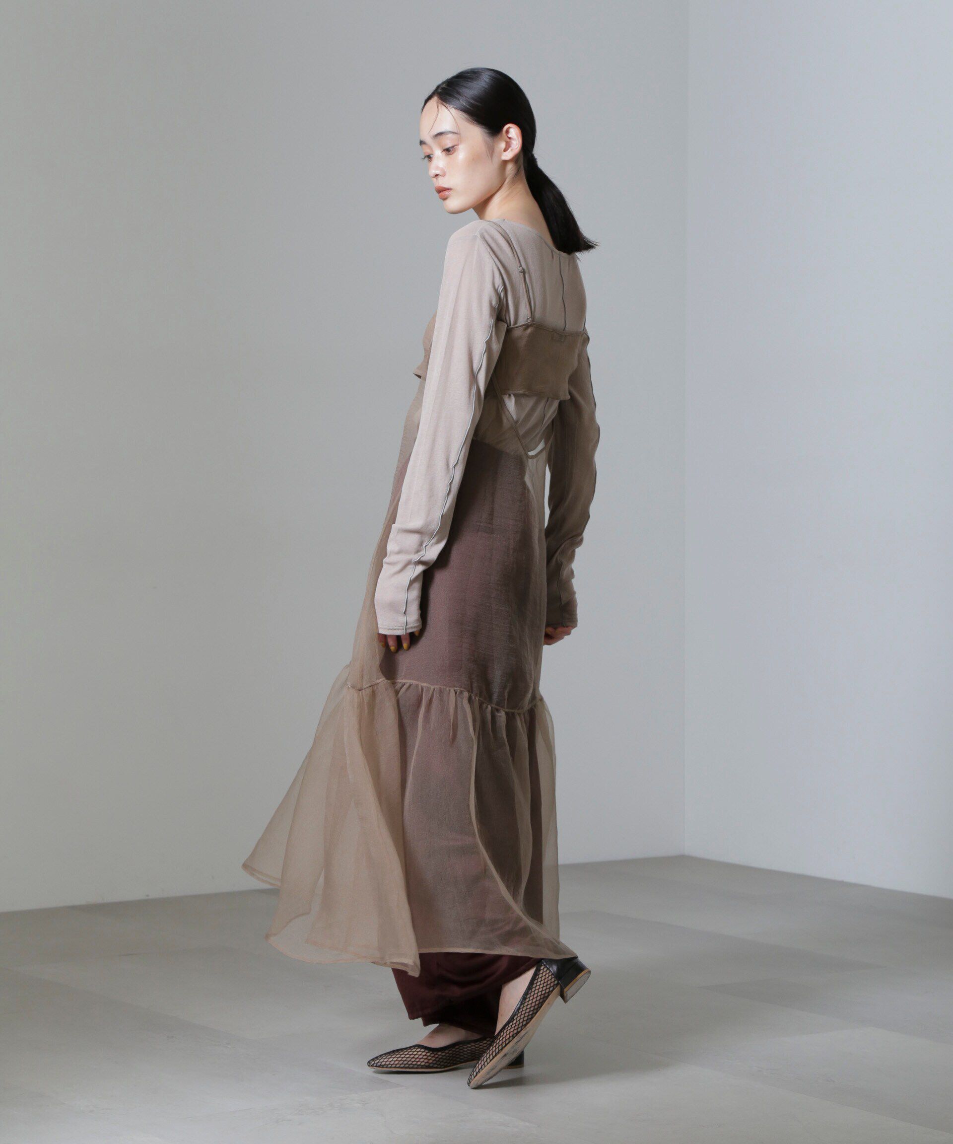 nano･universe「ESTHE/Cut-Out Organza Dress」|ワンピース|