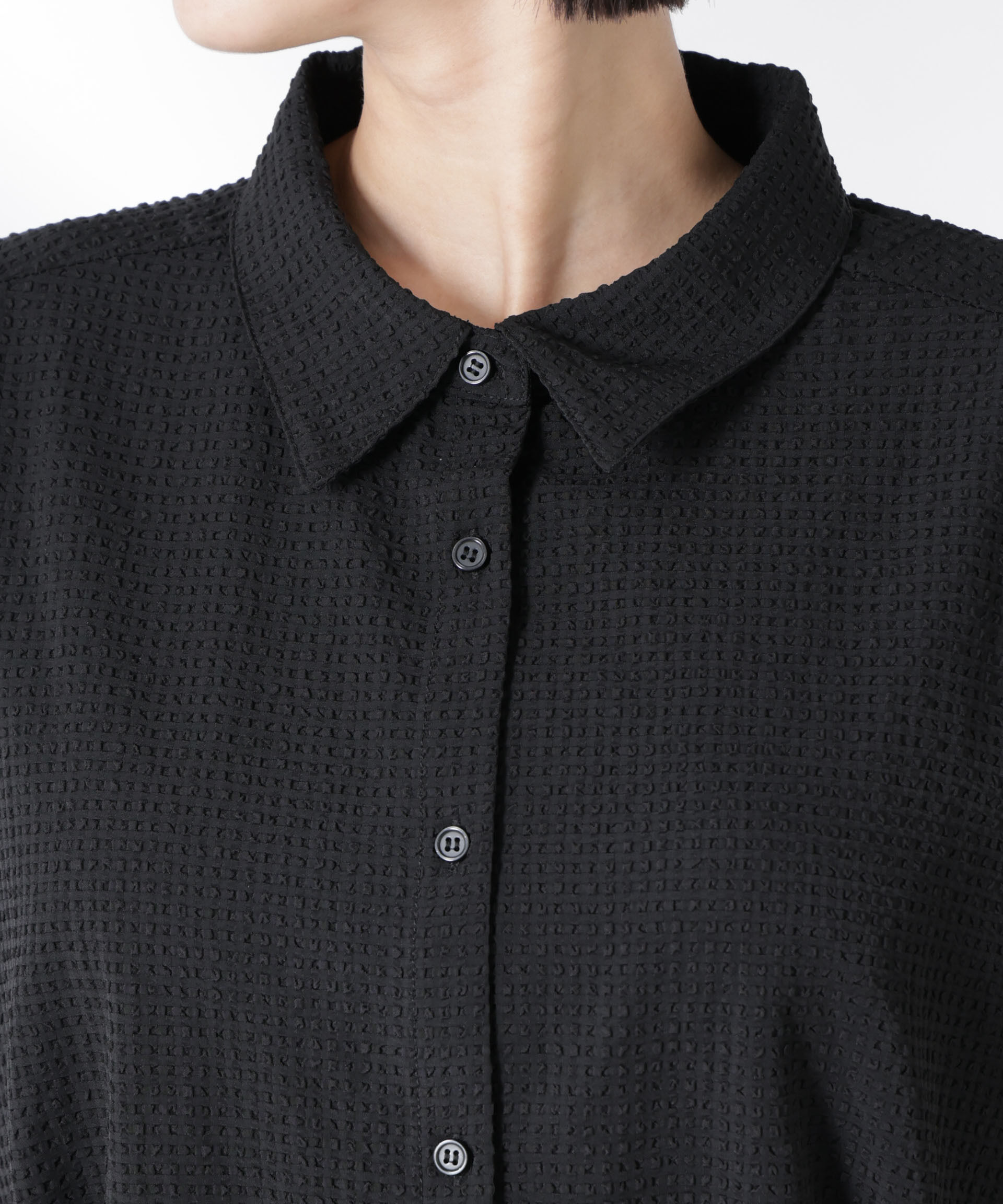 nano･universe「サッカードルマンスリーブシャツワンピース」|ワンピース|