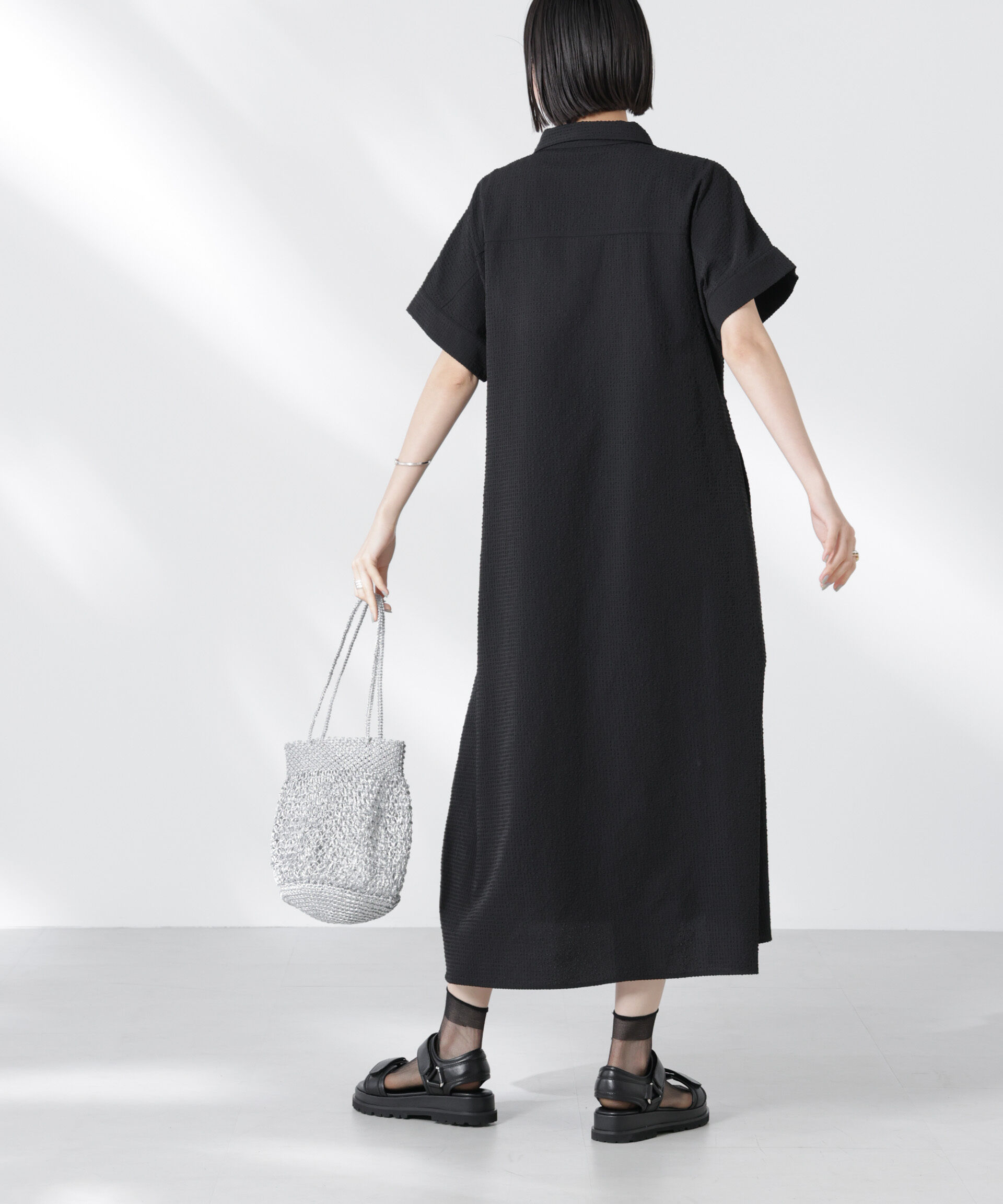 nano･universe「サッカードルマンスリーブシャツワンピース」|ワンピース|